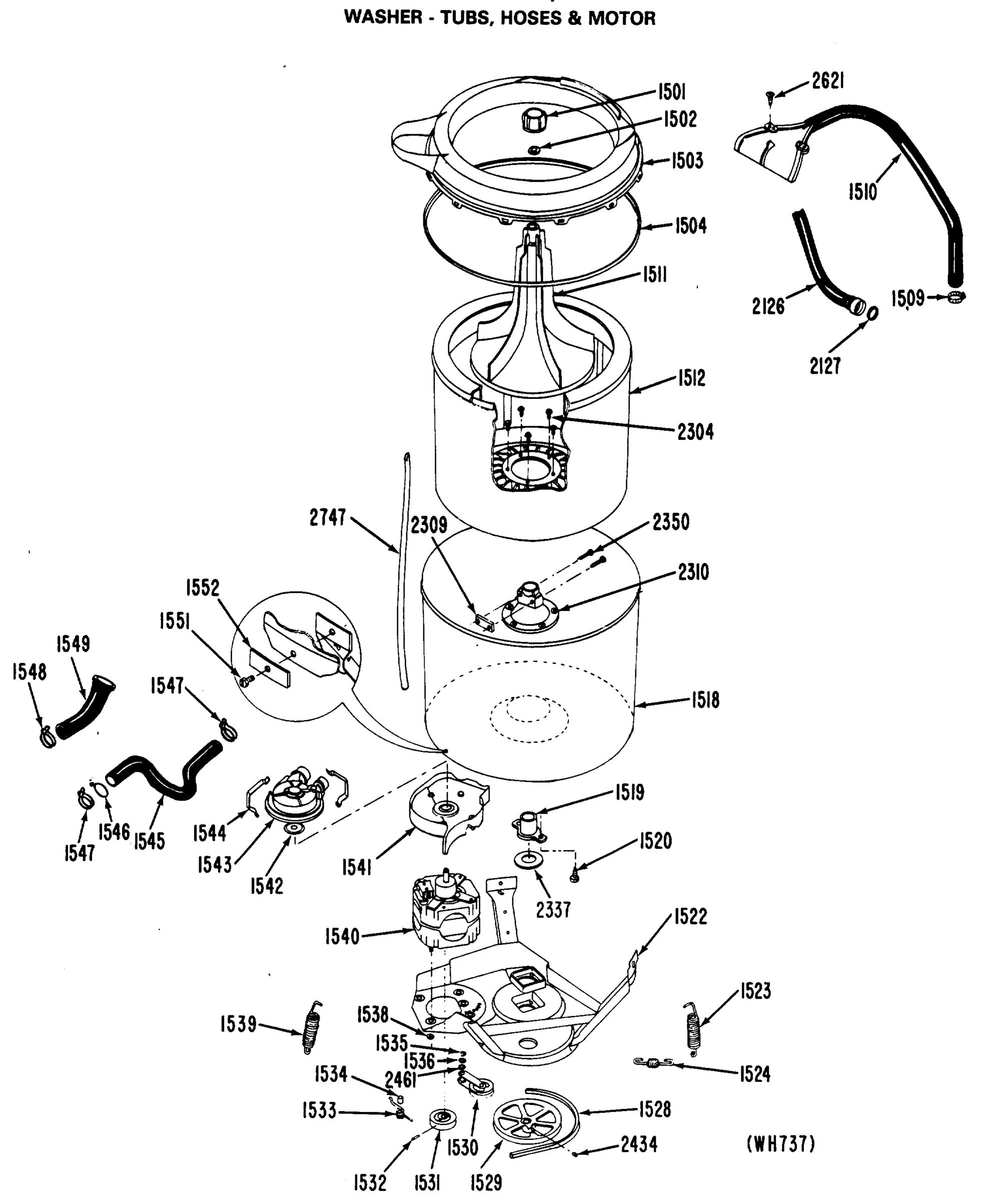 WASHER - TUBS, HOSES & MOTOR