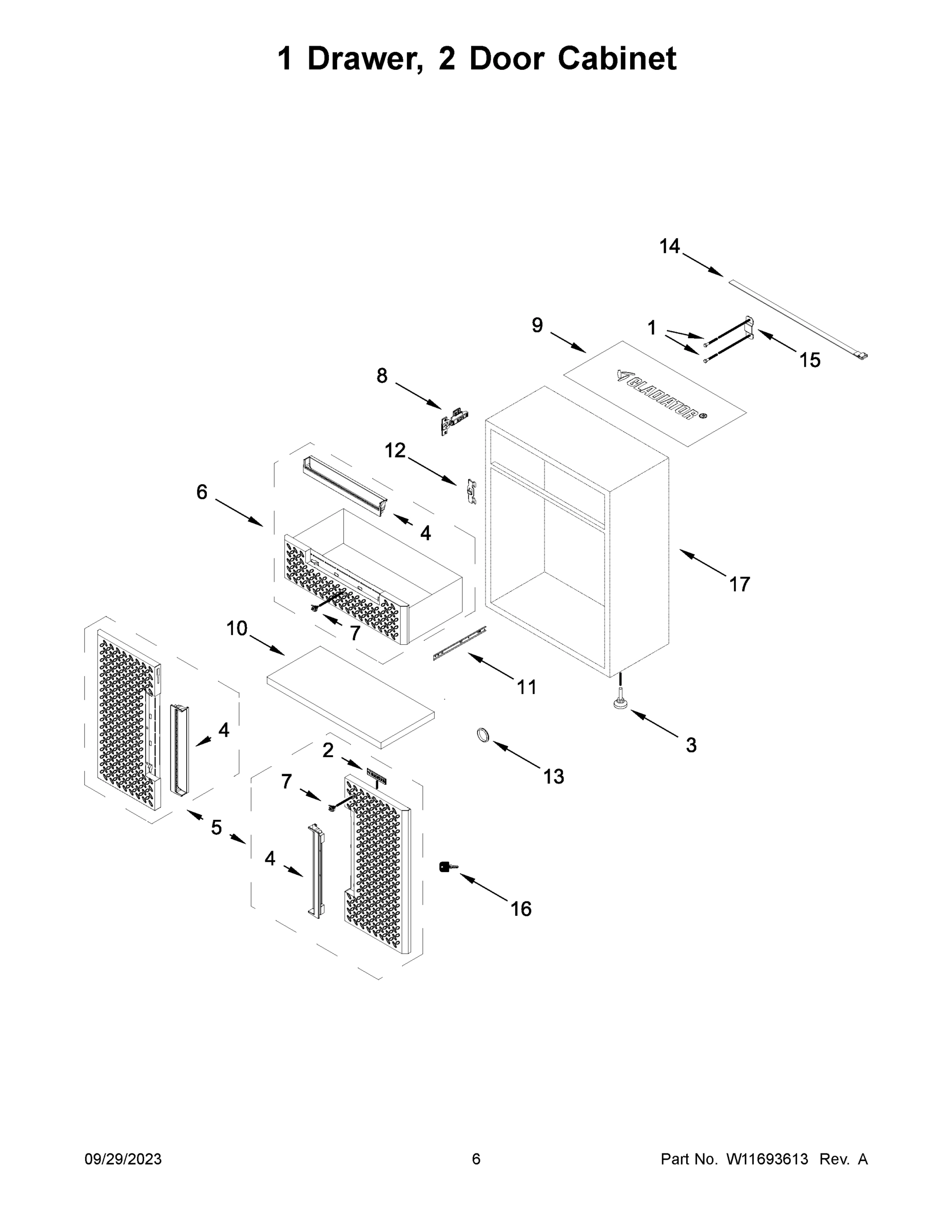 04 - 1 DRAWER, 2 DOOR CABINET