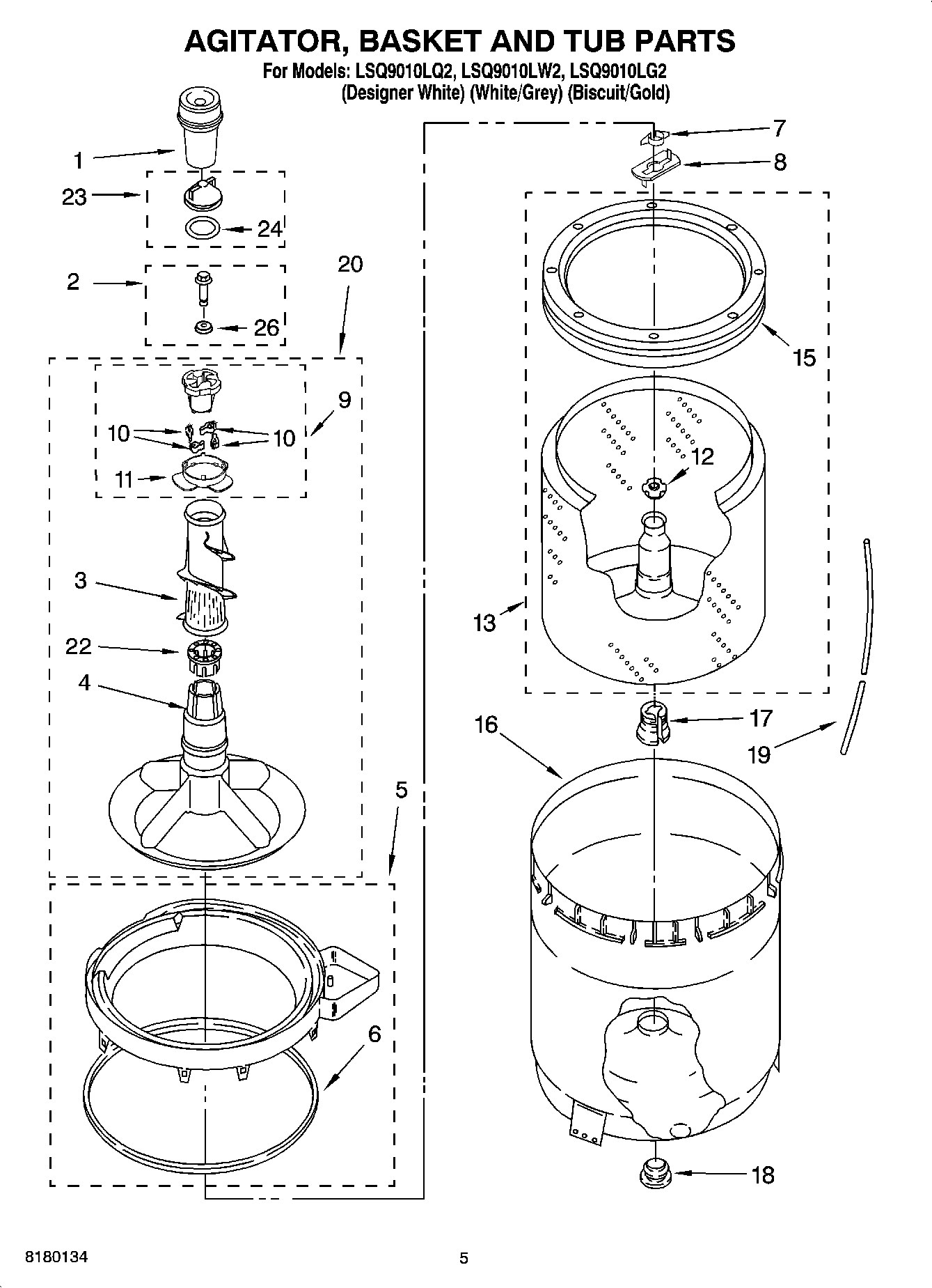 03 - AGITATOR, BASKET AND TUB PARTS