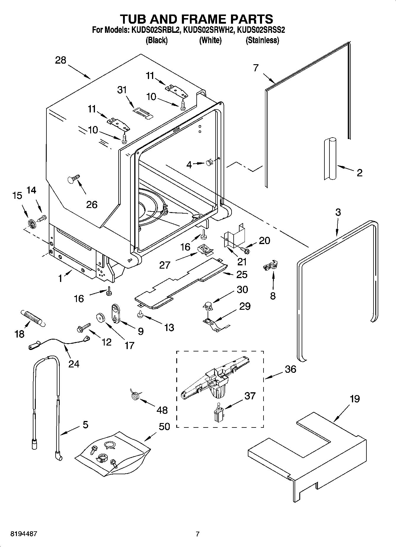 07 - TUB AND FRAME PARTS