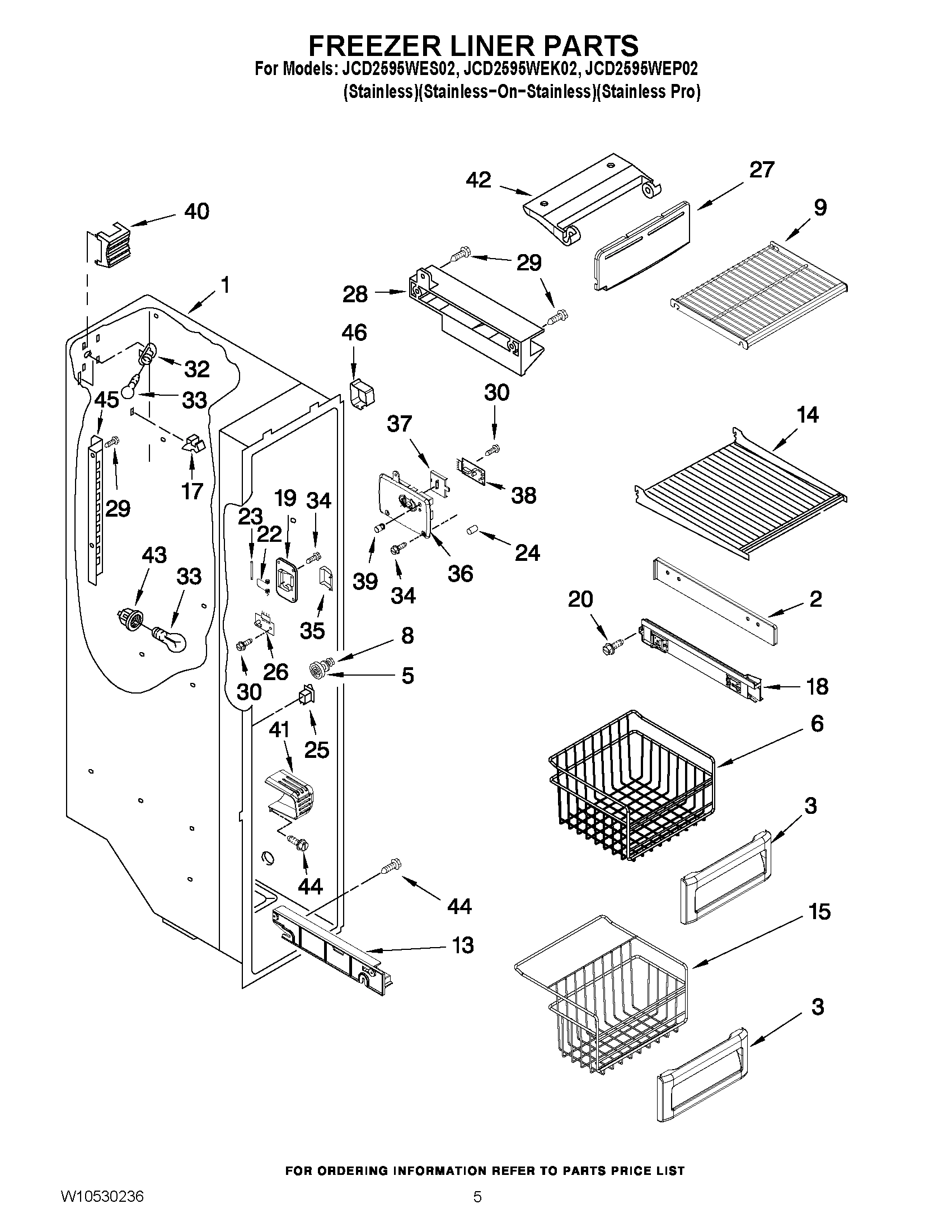 04 - FREEZER LINER PARTS