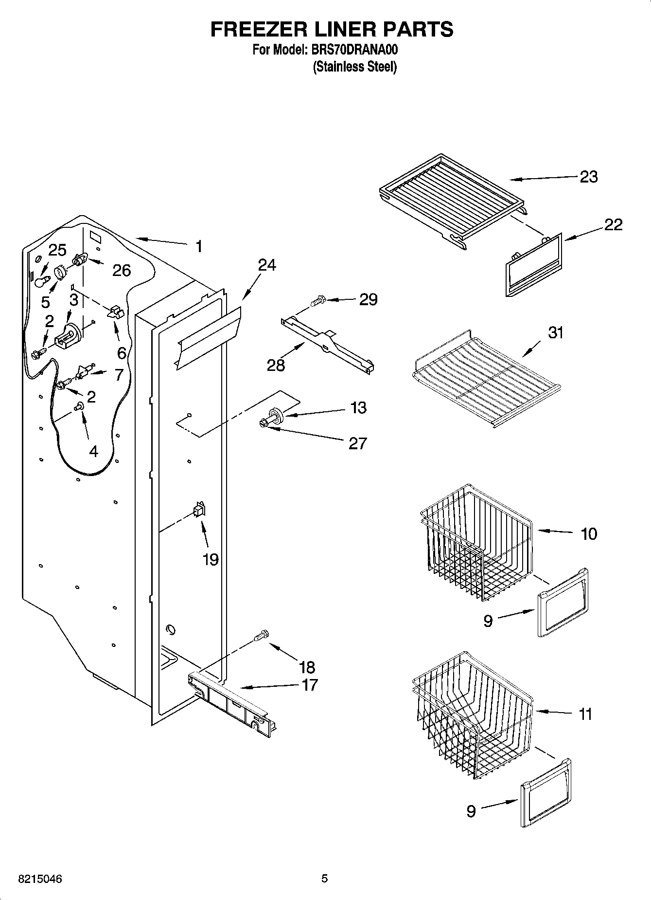 04 - FREEZER LINER PARTS