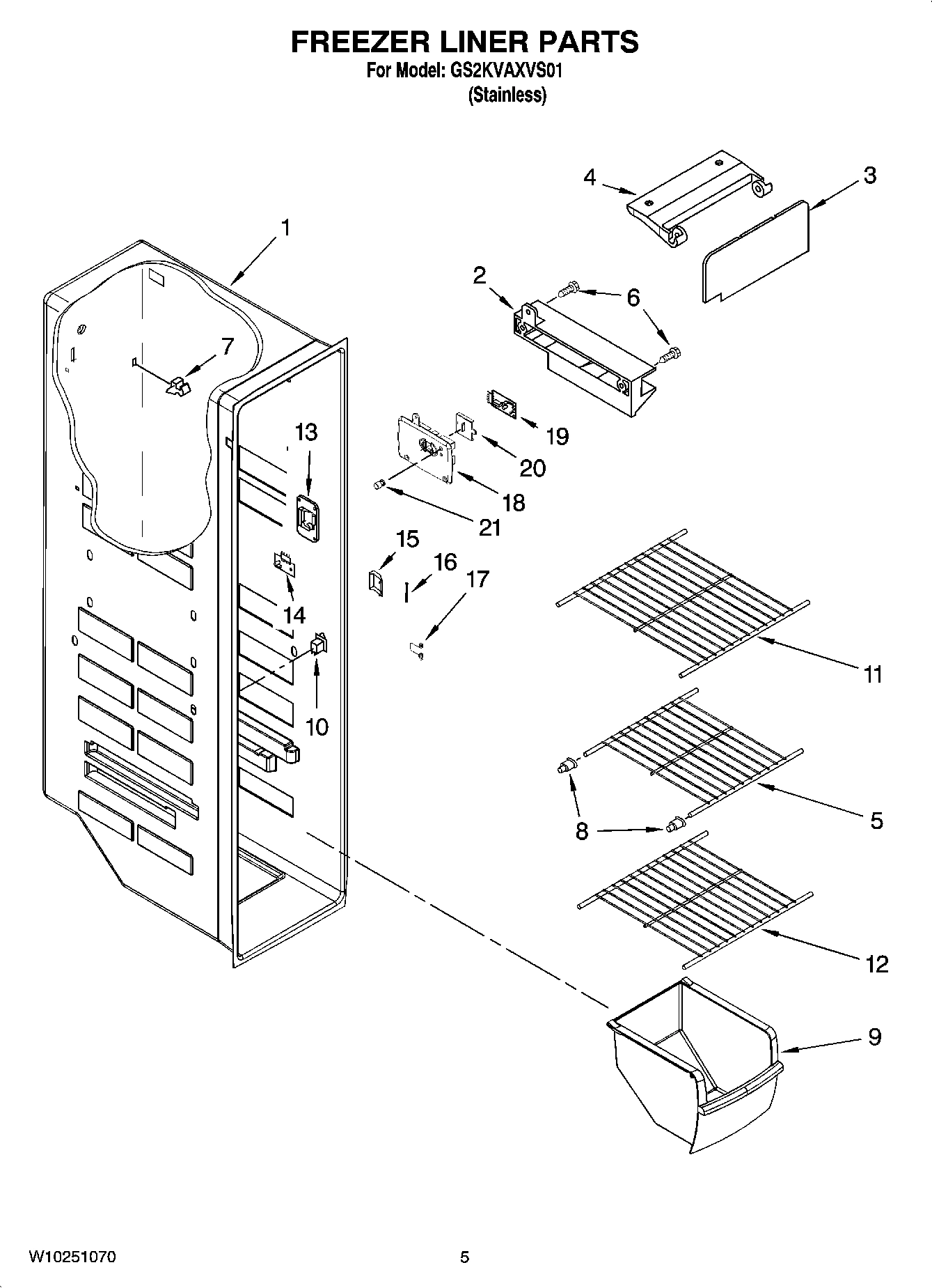04 - FREEZER LINER PARTS