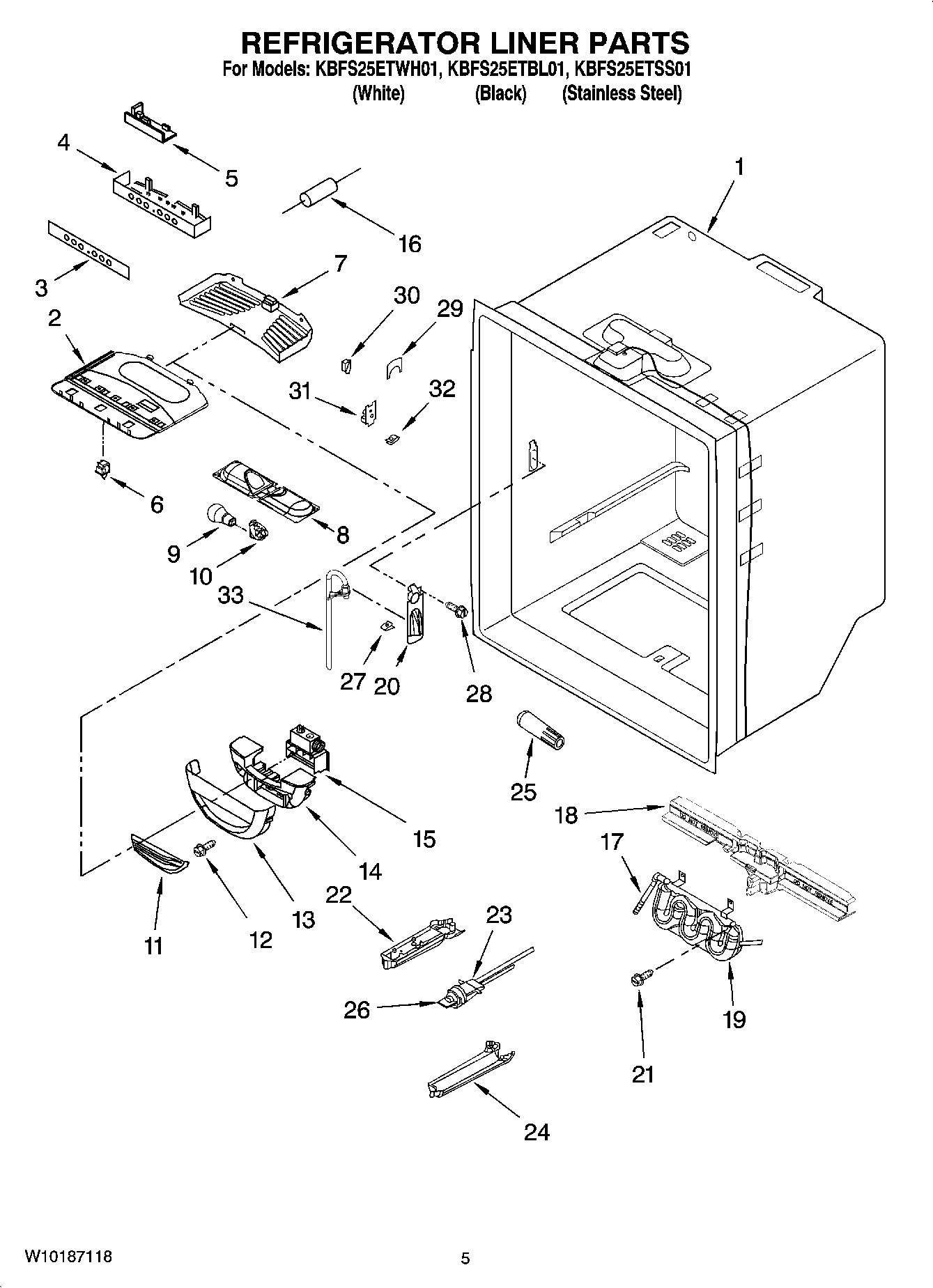03 - REFRIGERATOR LINER PARTS