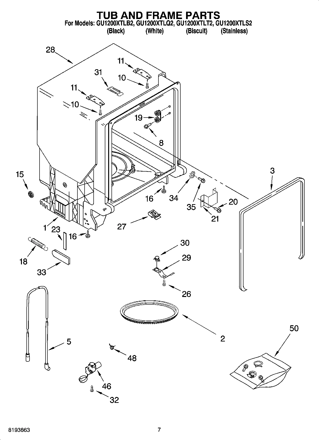 07 - TUB AND FRAME PARTS