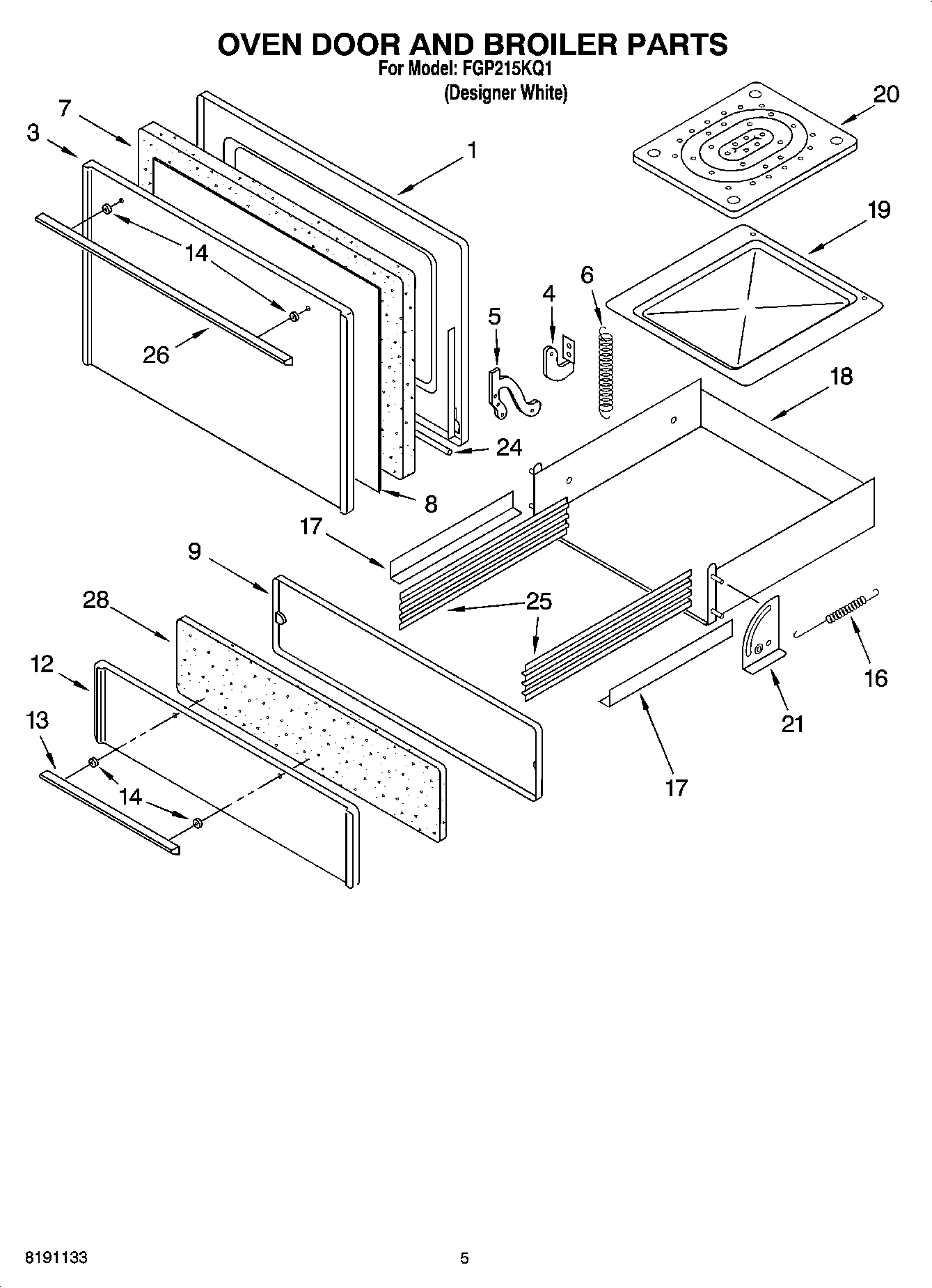 03 - OVEN DOOR AND BROILER PARTS