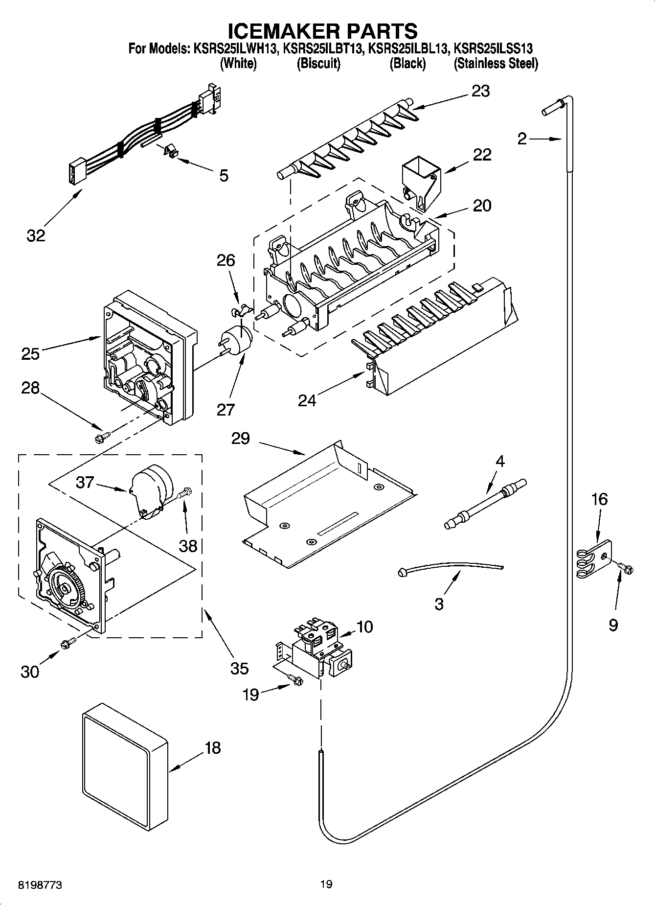 12 - ICEMAKER PARTS, PARTS NOT ILLUSTRATED