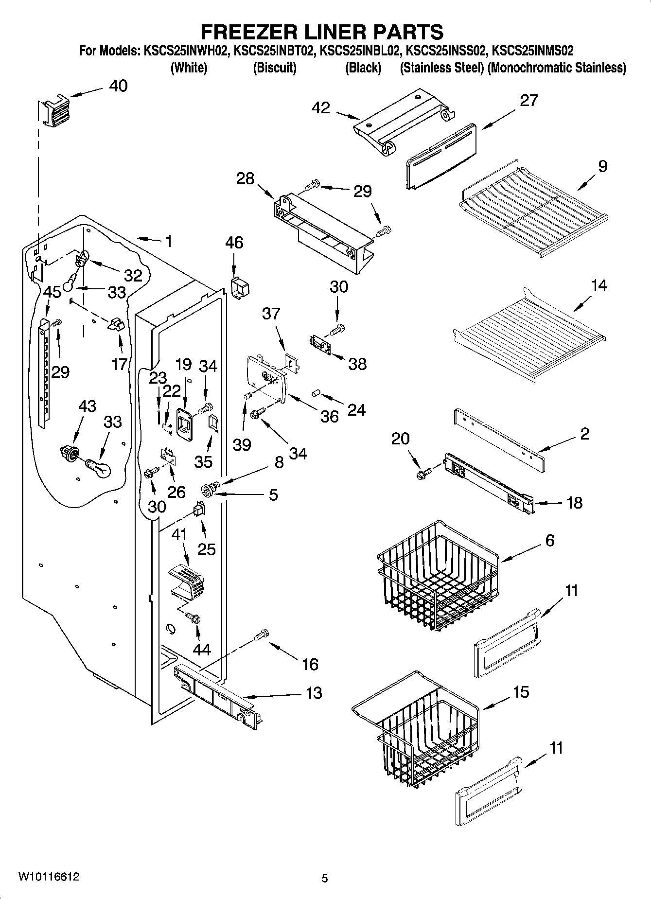 04 - FREEZER LINER PARTS