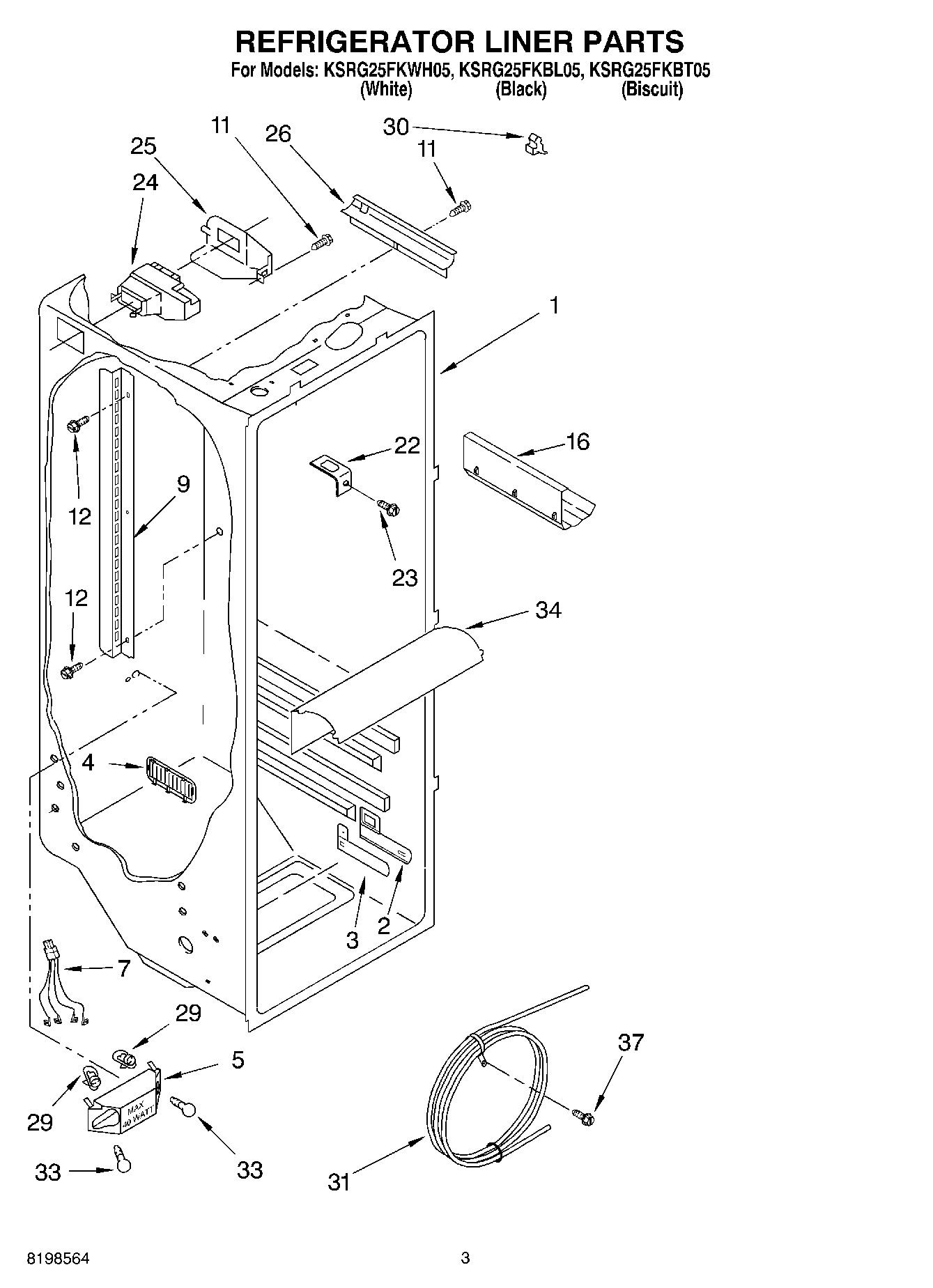 02 - REFRIGERATOR LINER PARTS