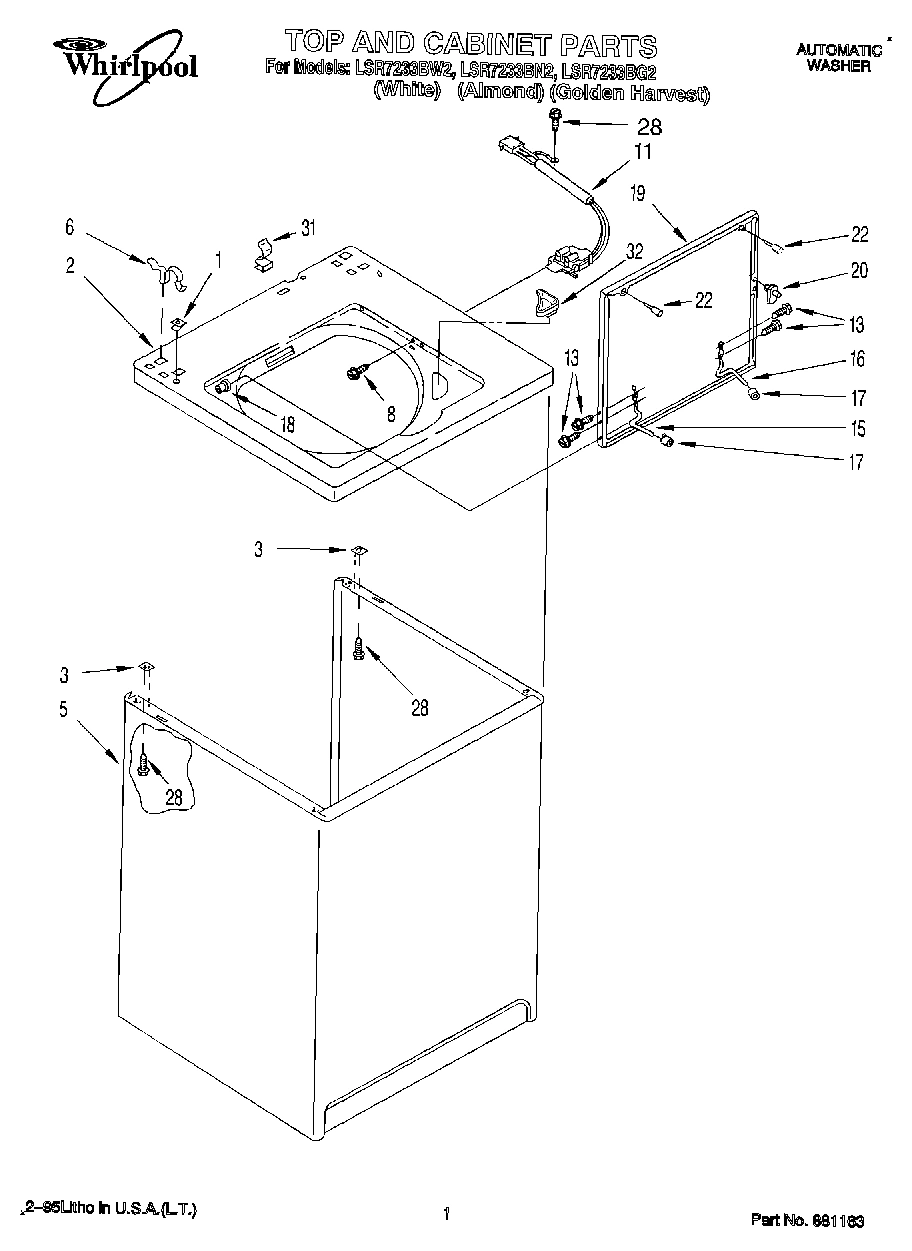 01 - TOP AND CABINET, LIT/OPTIONAL