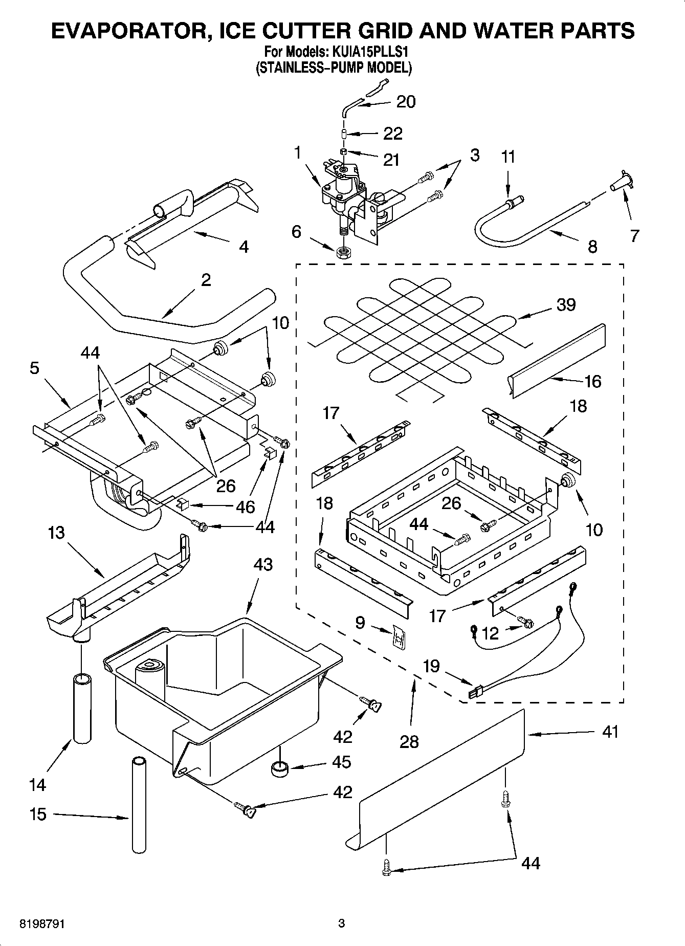 02 - EVAPORATOR ICE CUTTER GRID AND WATER PARTS