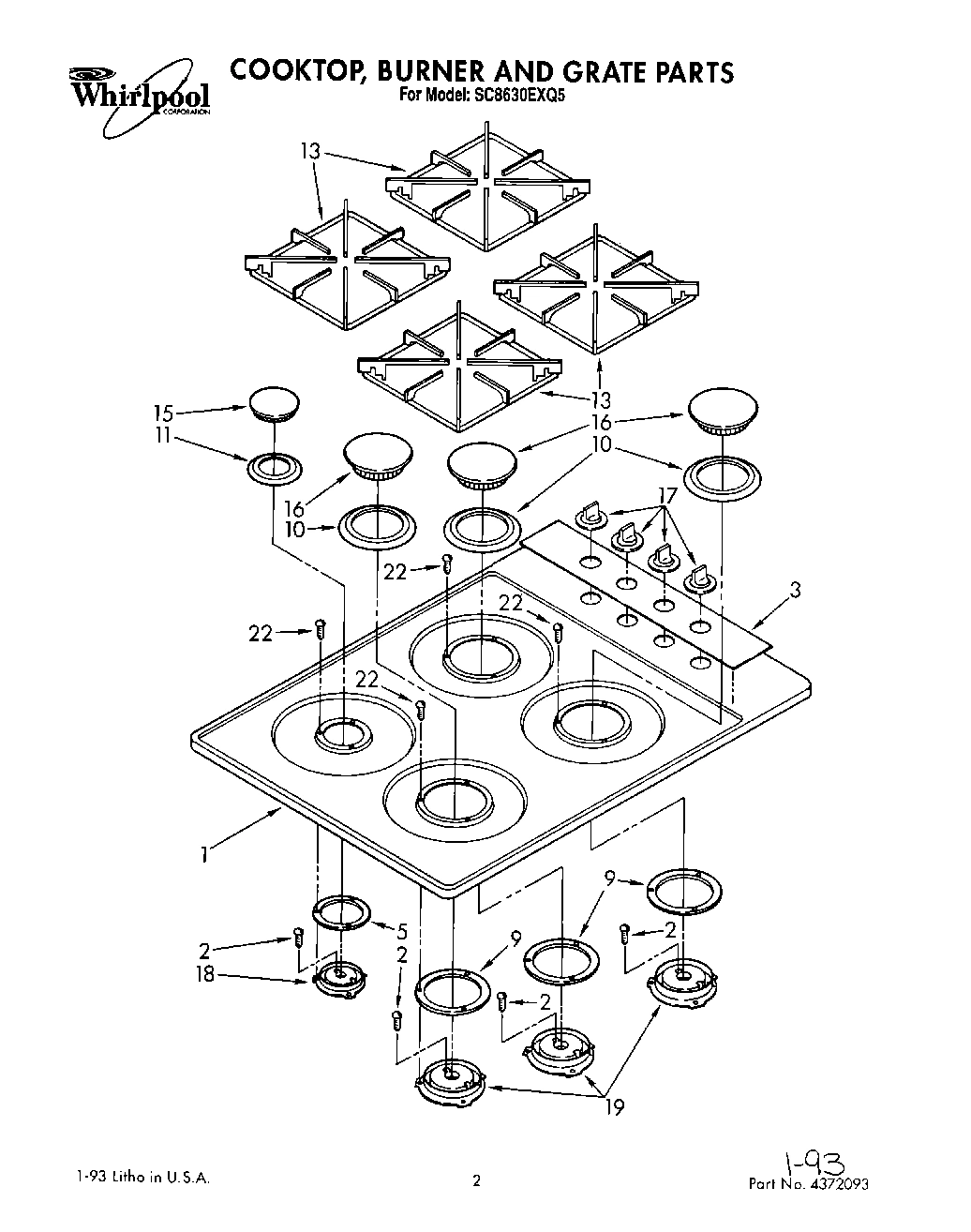 01 - COOKTOP, BURNER AND GRATE