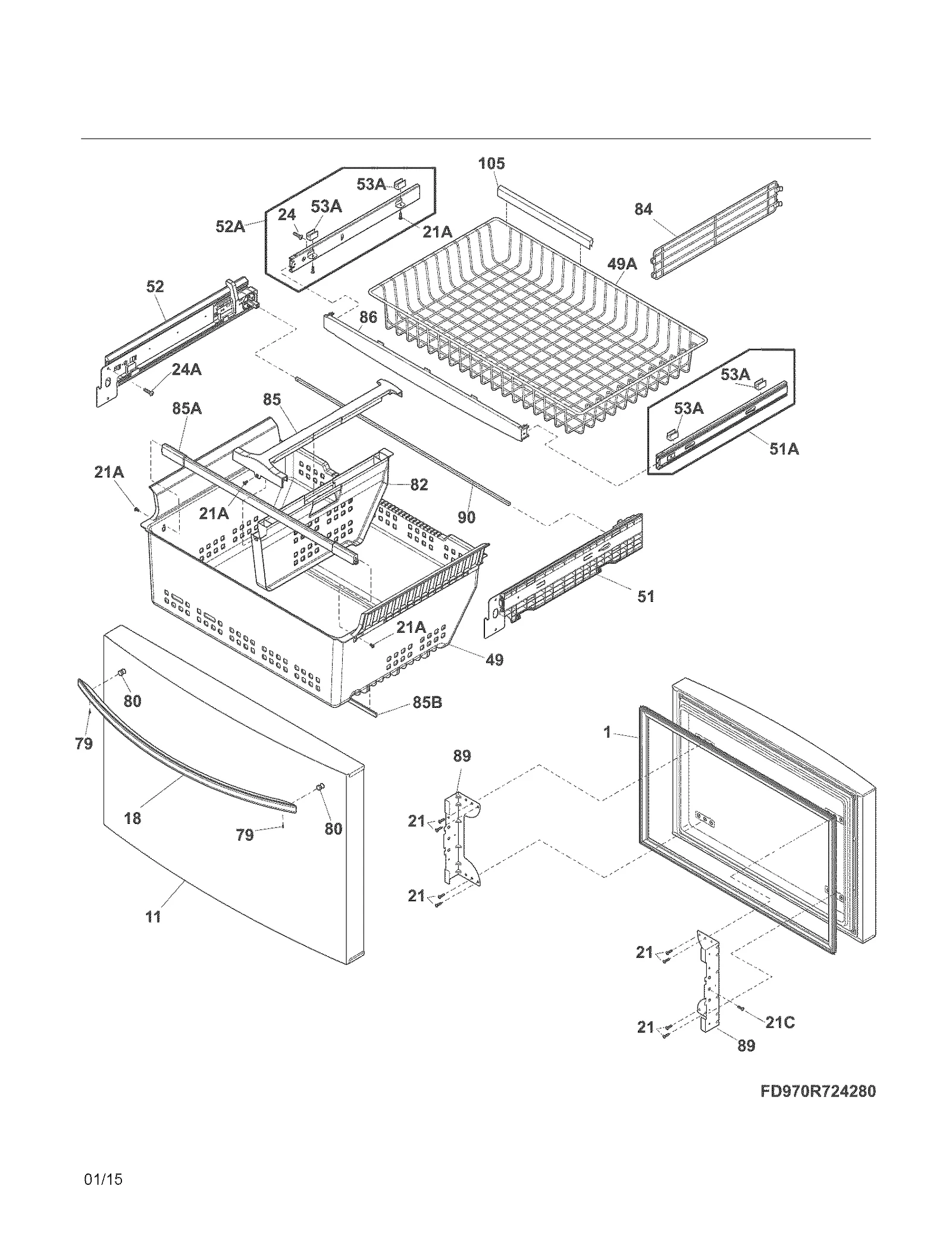 FREEZER DRAWER, BASKETS