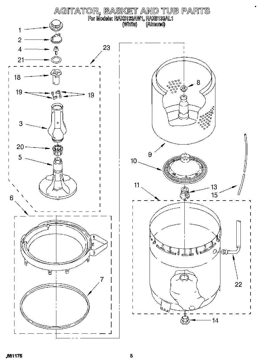 03 - AGITATOR, BASKET AND TUB
