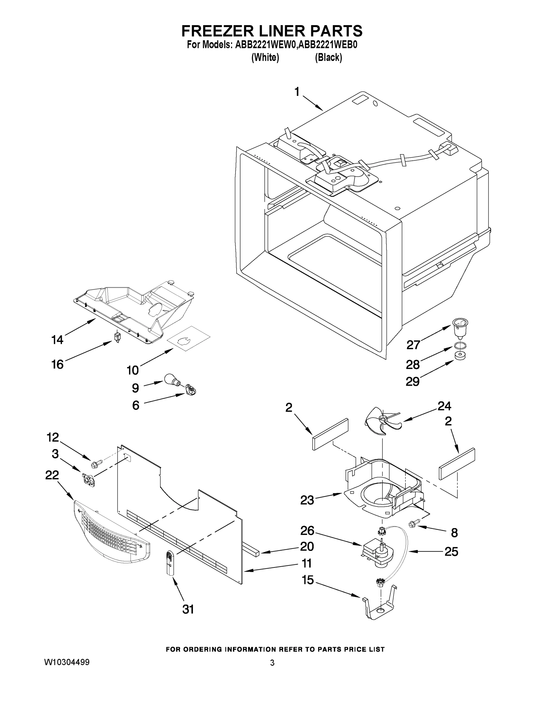 02 - FREEZER LINER PARTS