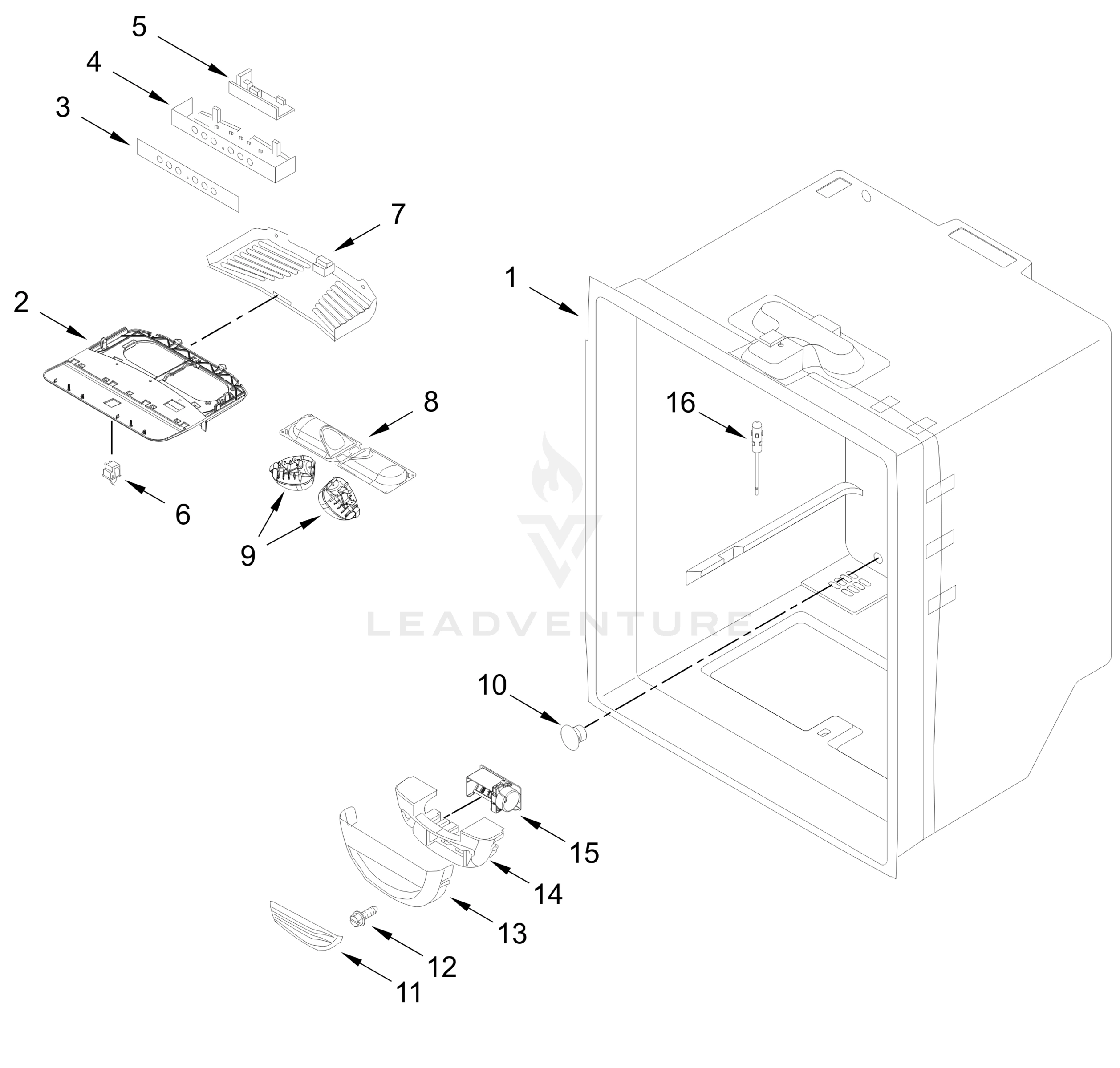 REFRIGERATOR LINER PARTS