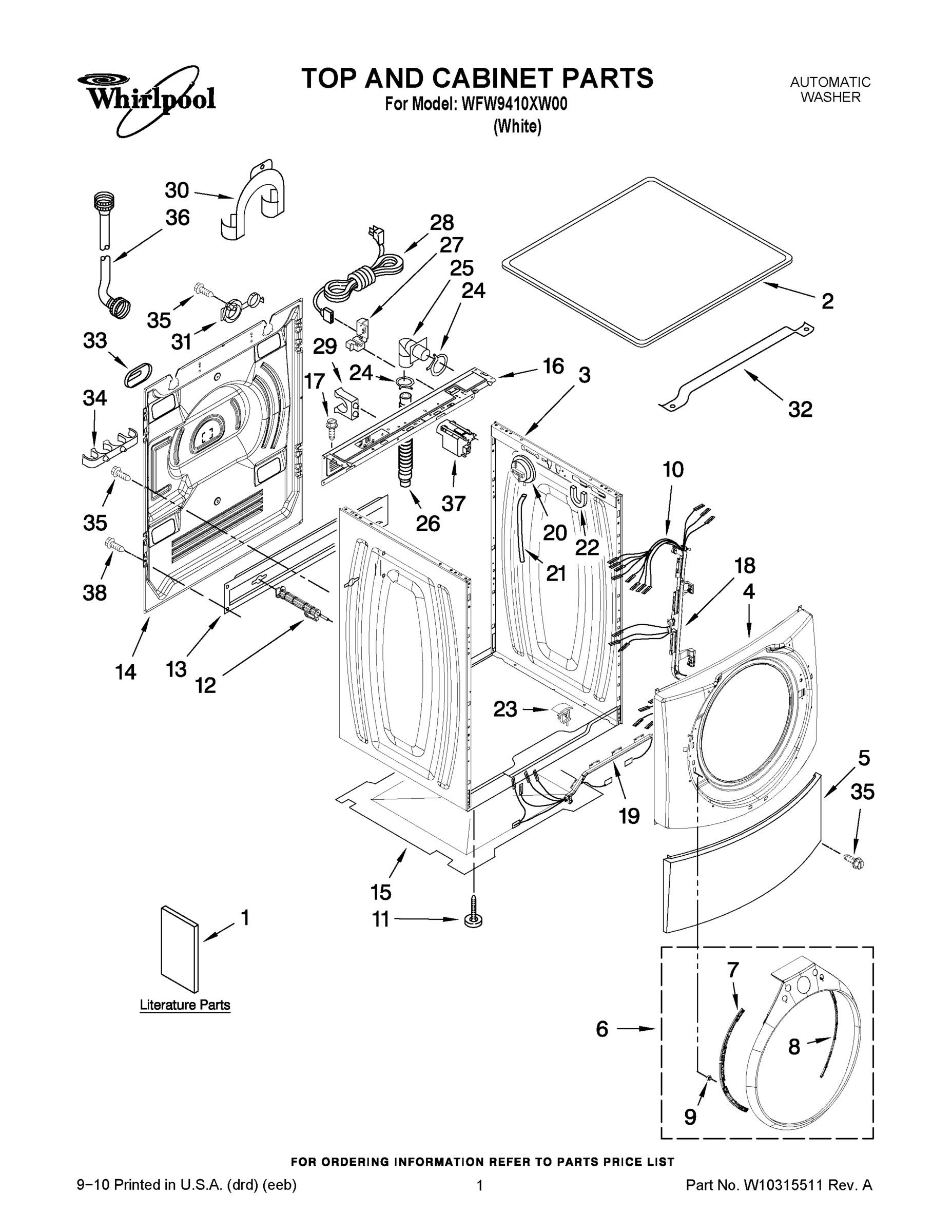 01 - TOP AND CABINET PARTS