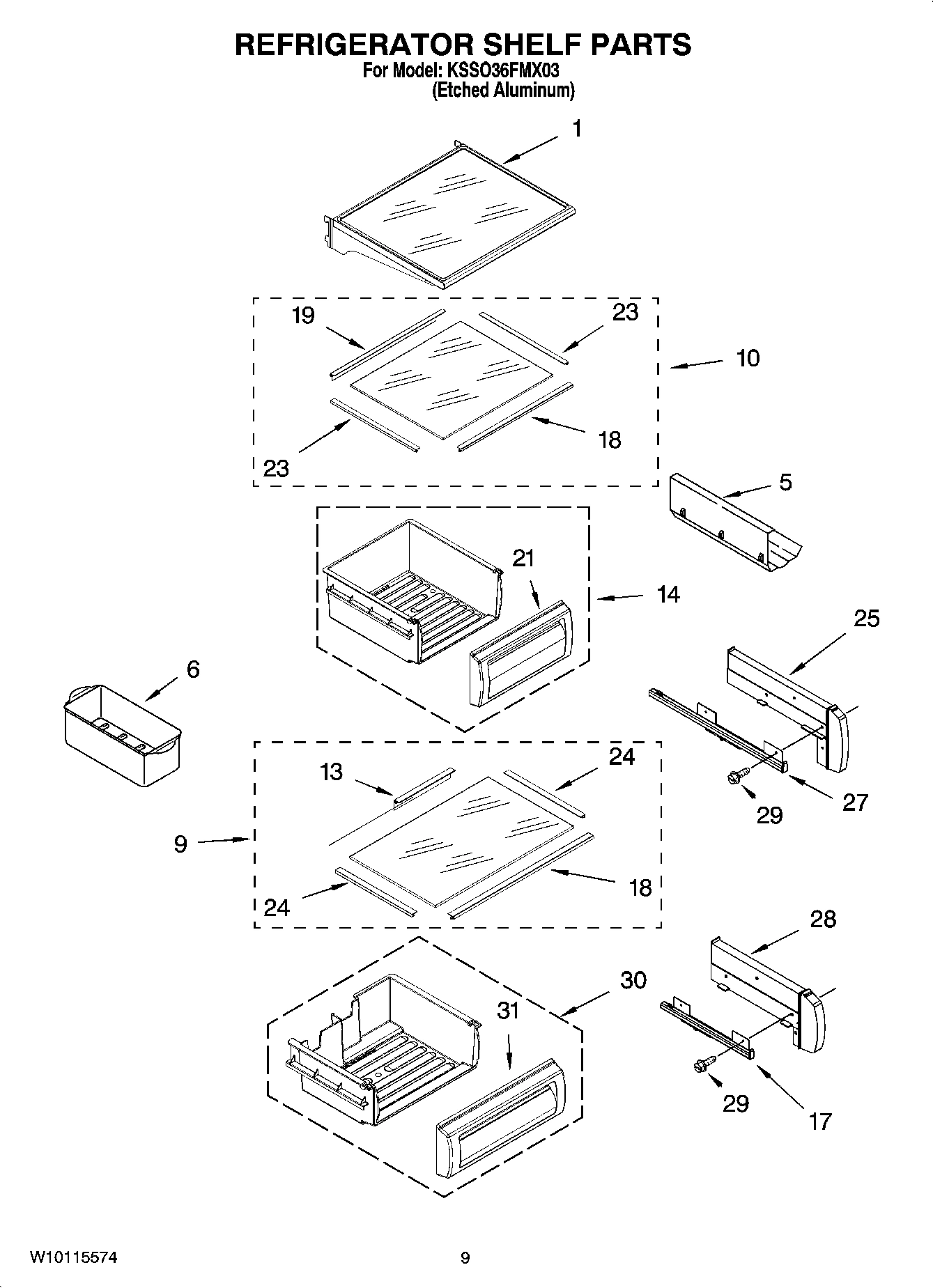 07 - REFRIGERATOR SHELF PARTS