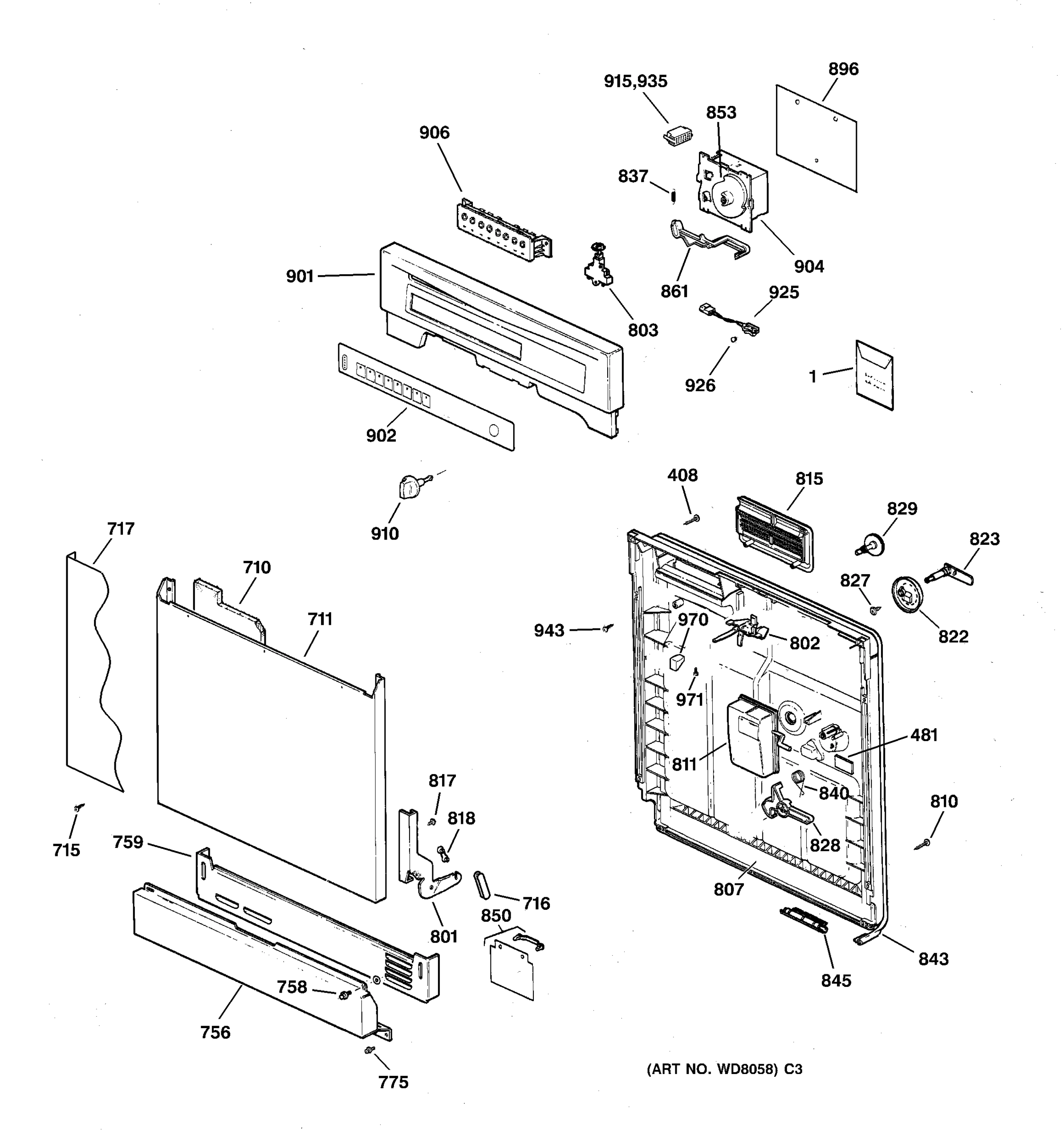 ESCUTCHEON & DOOR ASSEMBLY