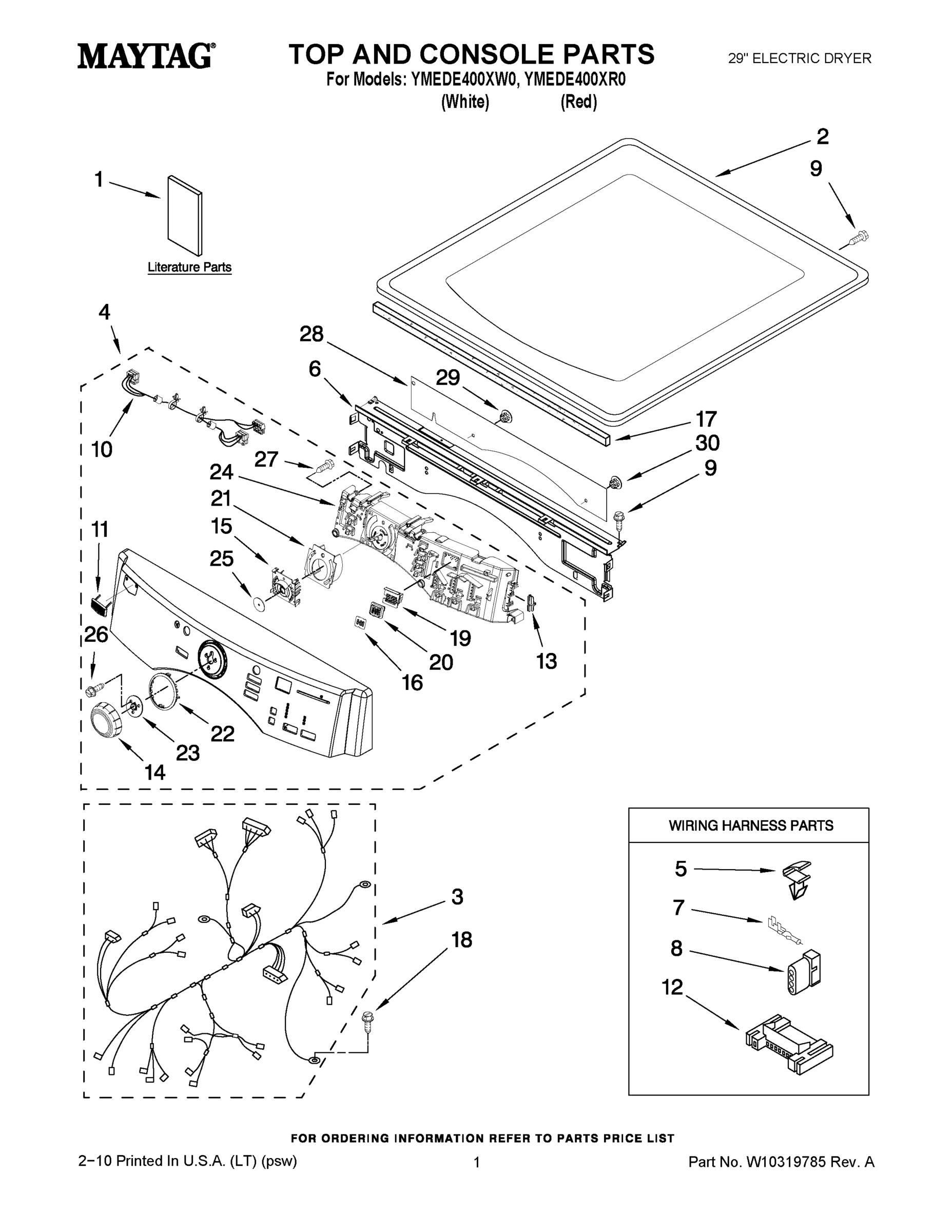 01 - TOP AND CONSOLE PARTS