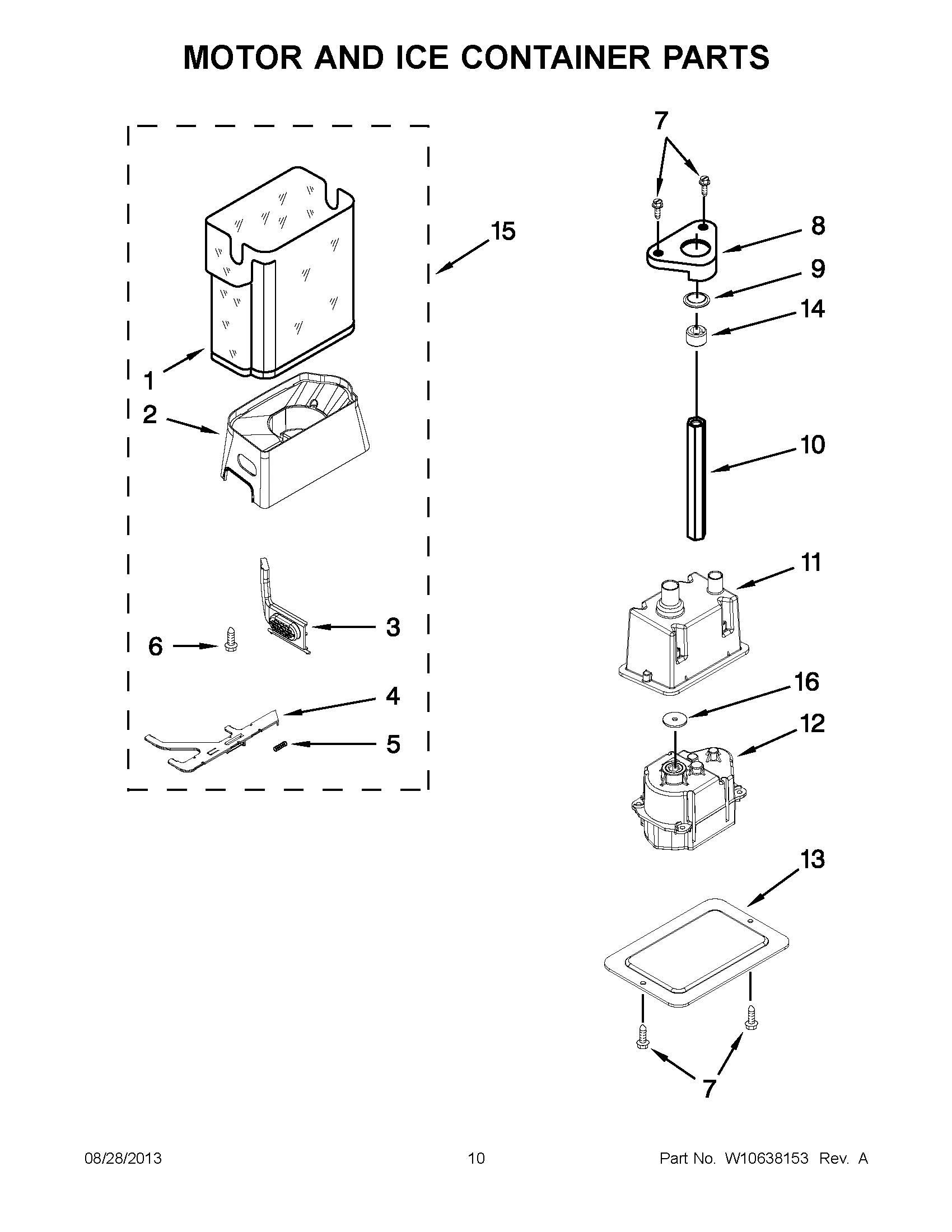 06 - MOTOR AND ICE CONTAINER PARTS