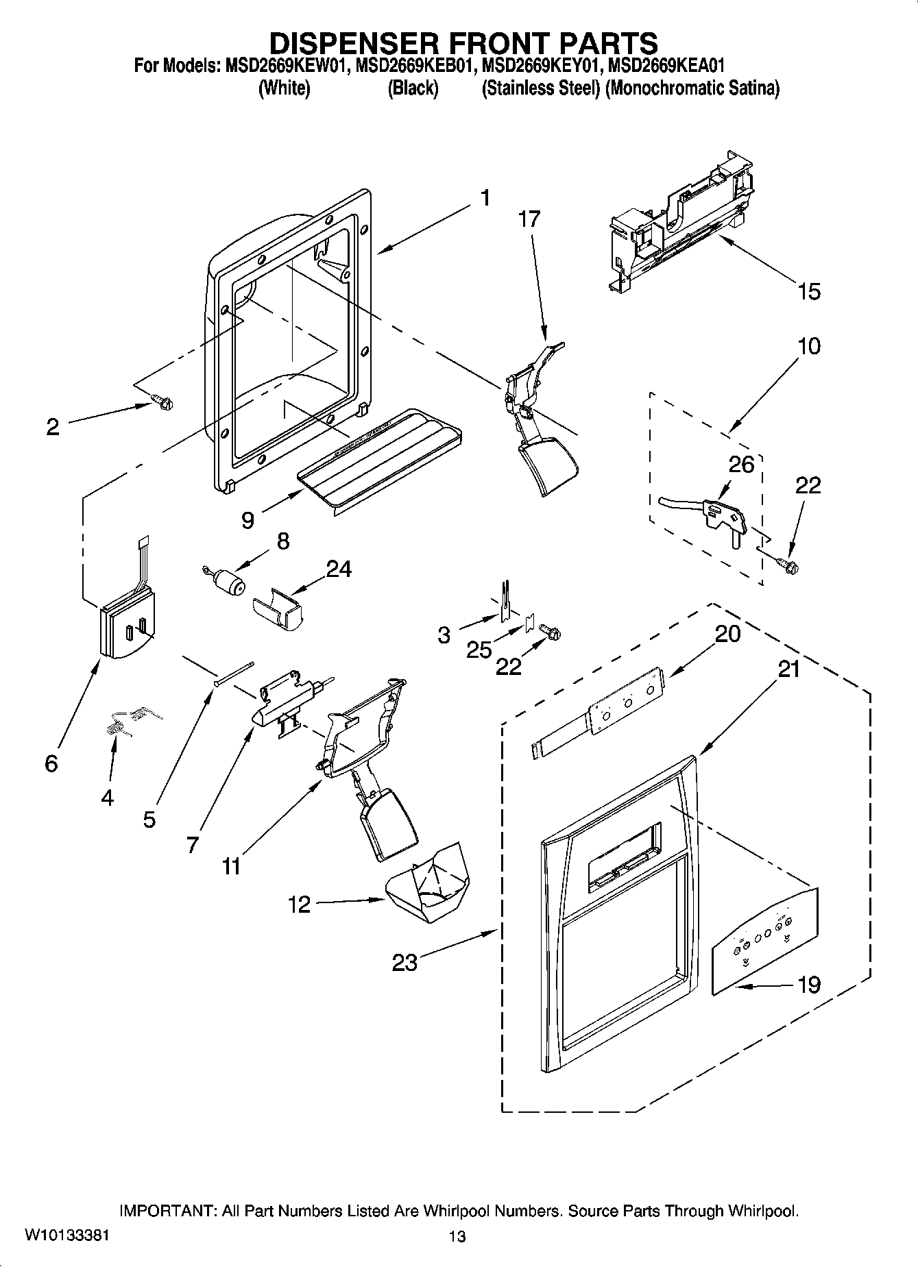 08 - DISPENSER FRONT PARTS