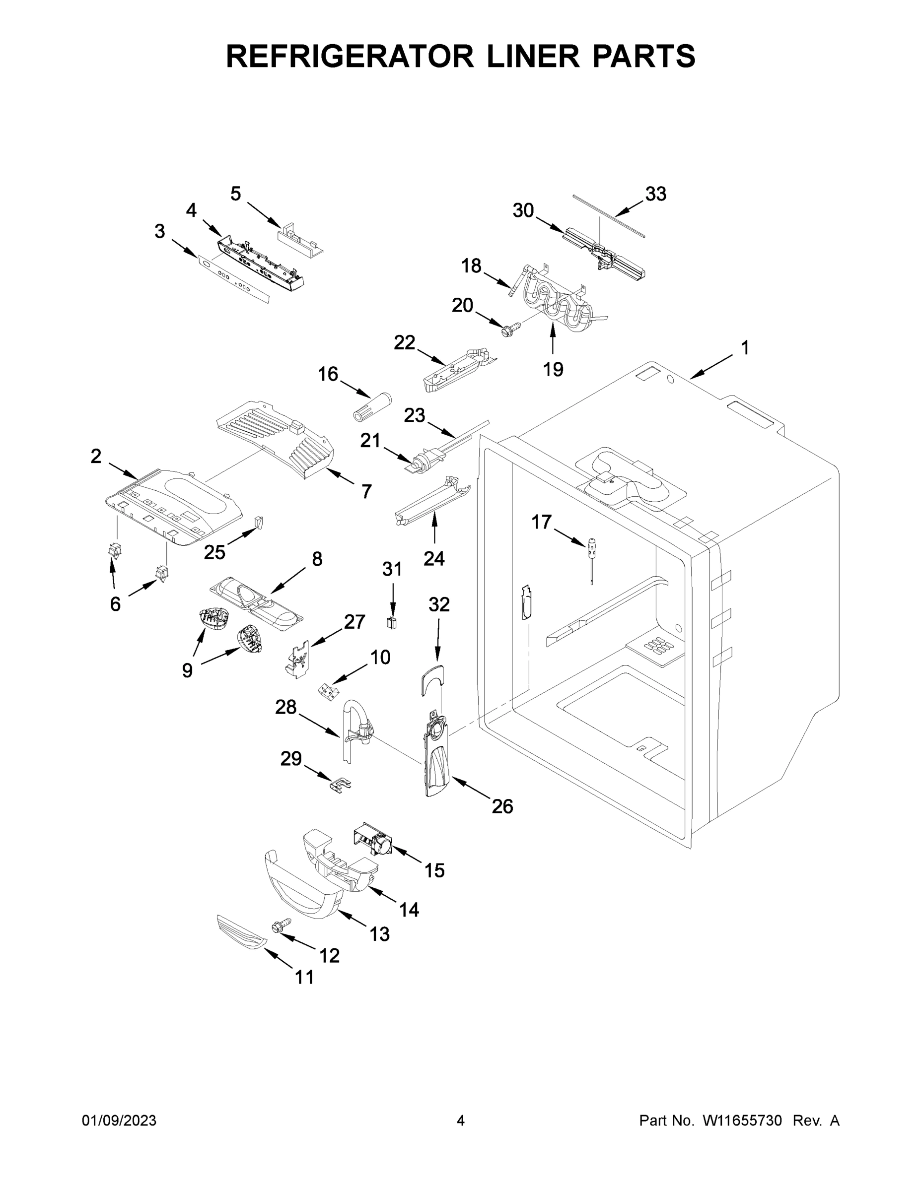 03 - REFRIGERATOR LINER PARTS