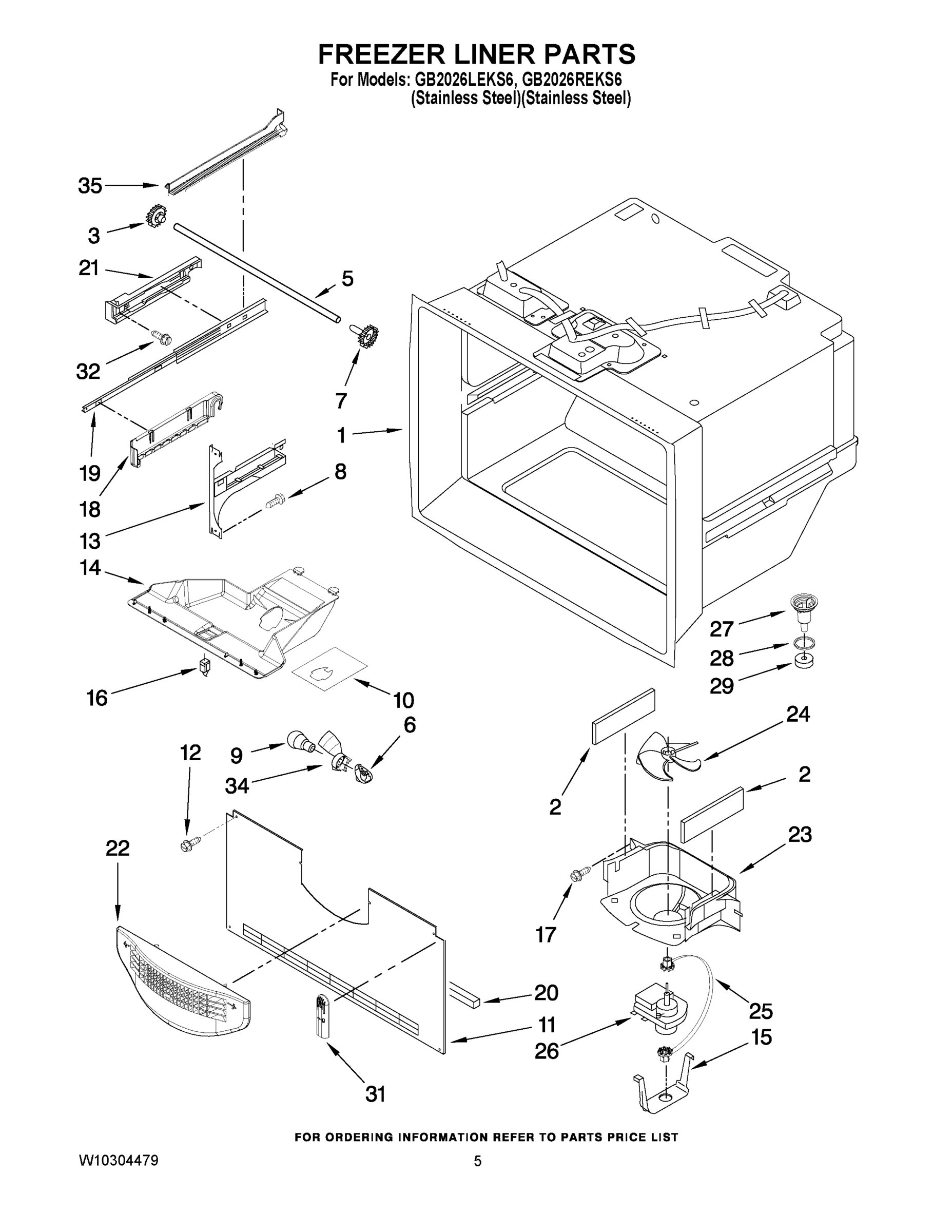 03 - FREEZER LINER PARTS
