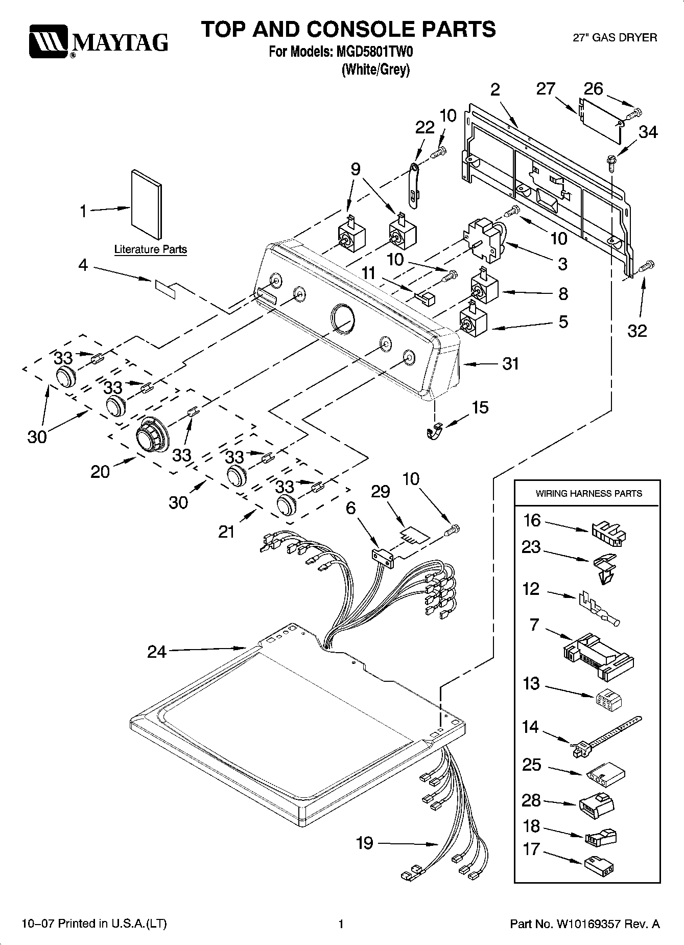 01 - TOP AND CONSOLE PARTS
