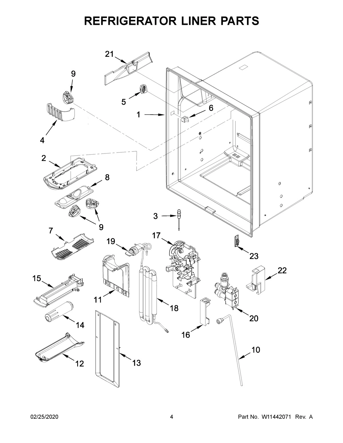 03 - REFRIGERATOR LINER PARTS