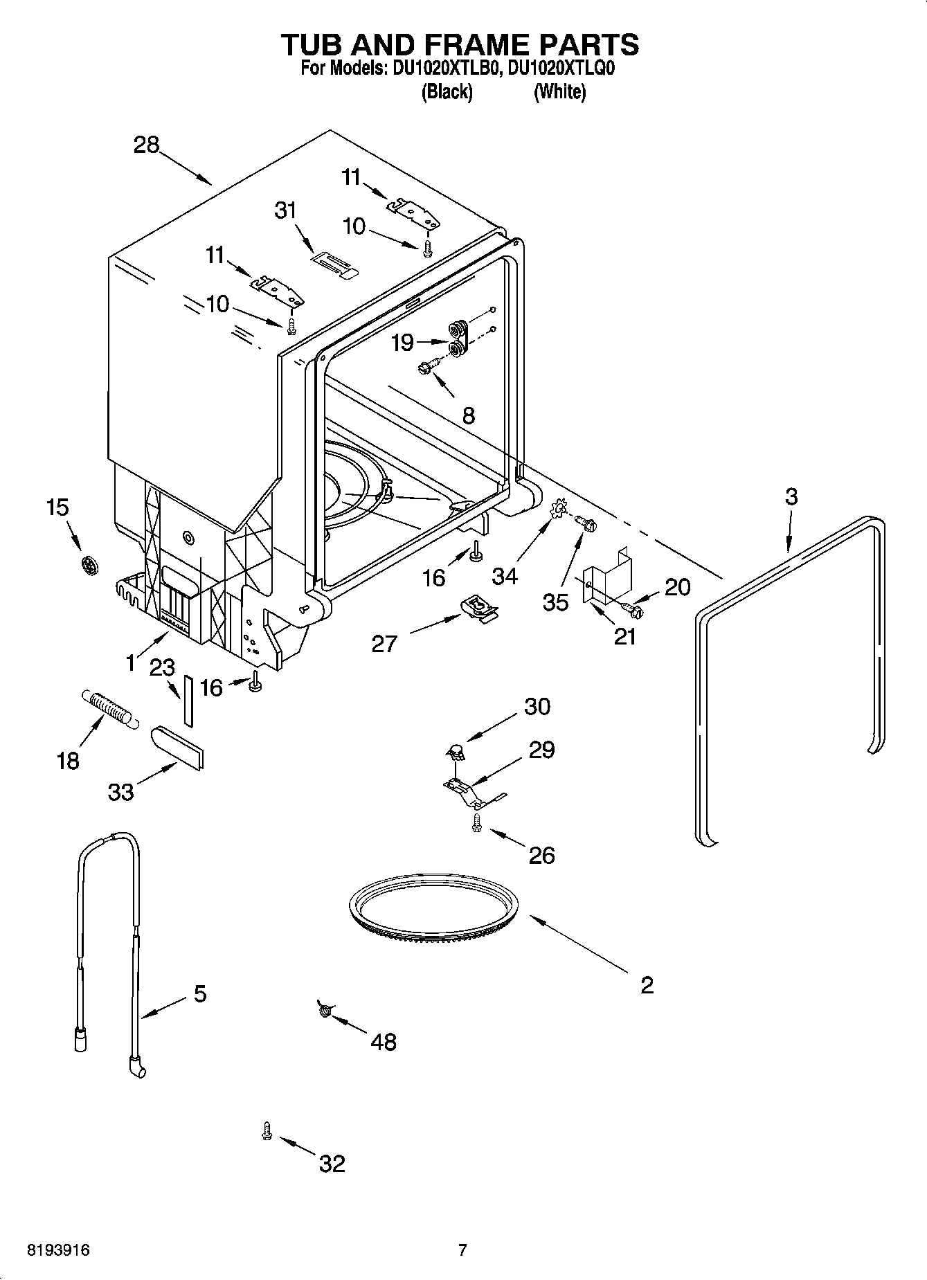 07 - TUB AND FRAME PARTS