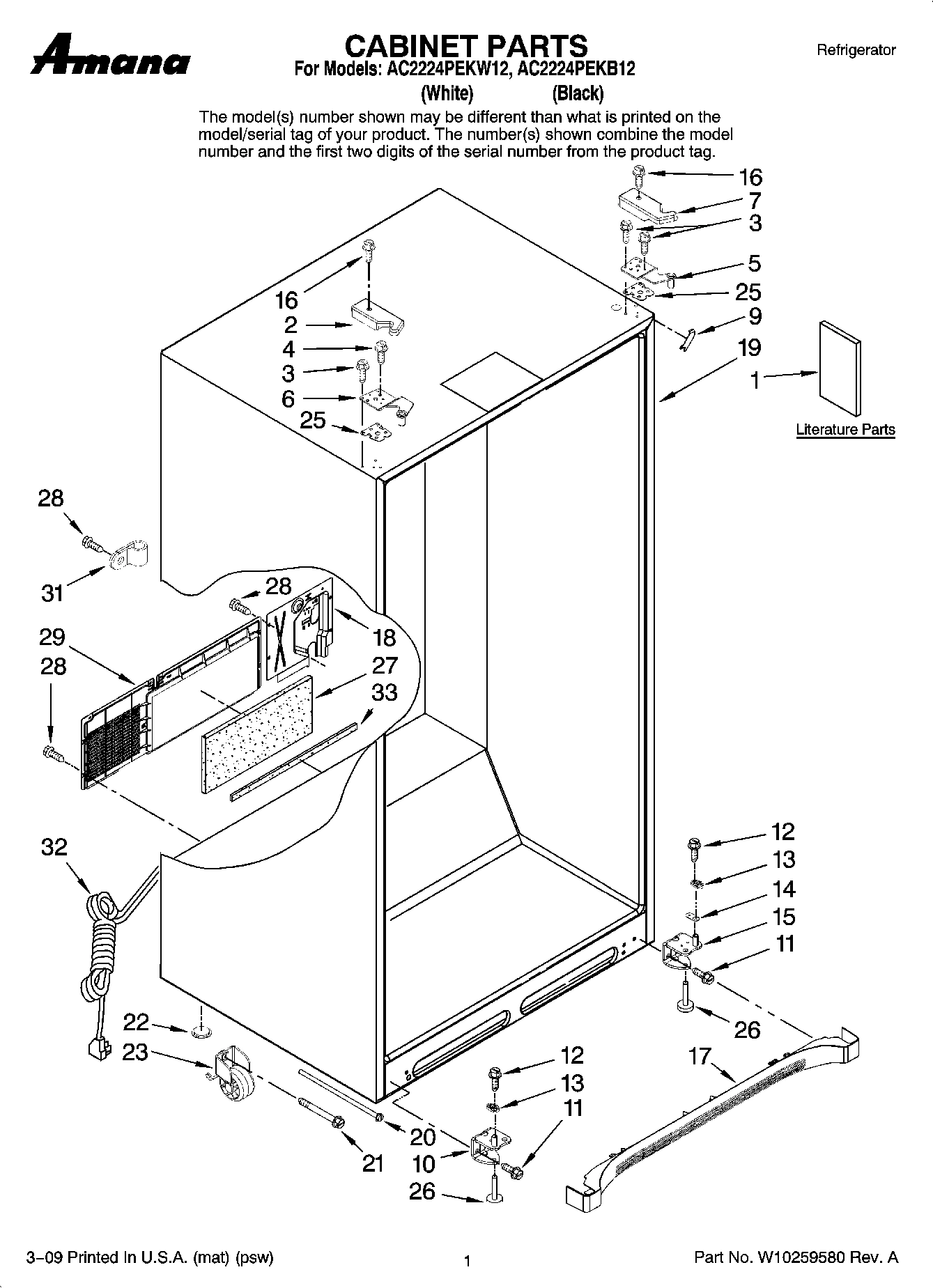 01 - CABINET PARTS
