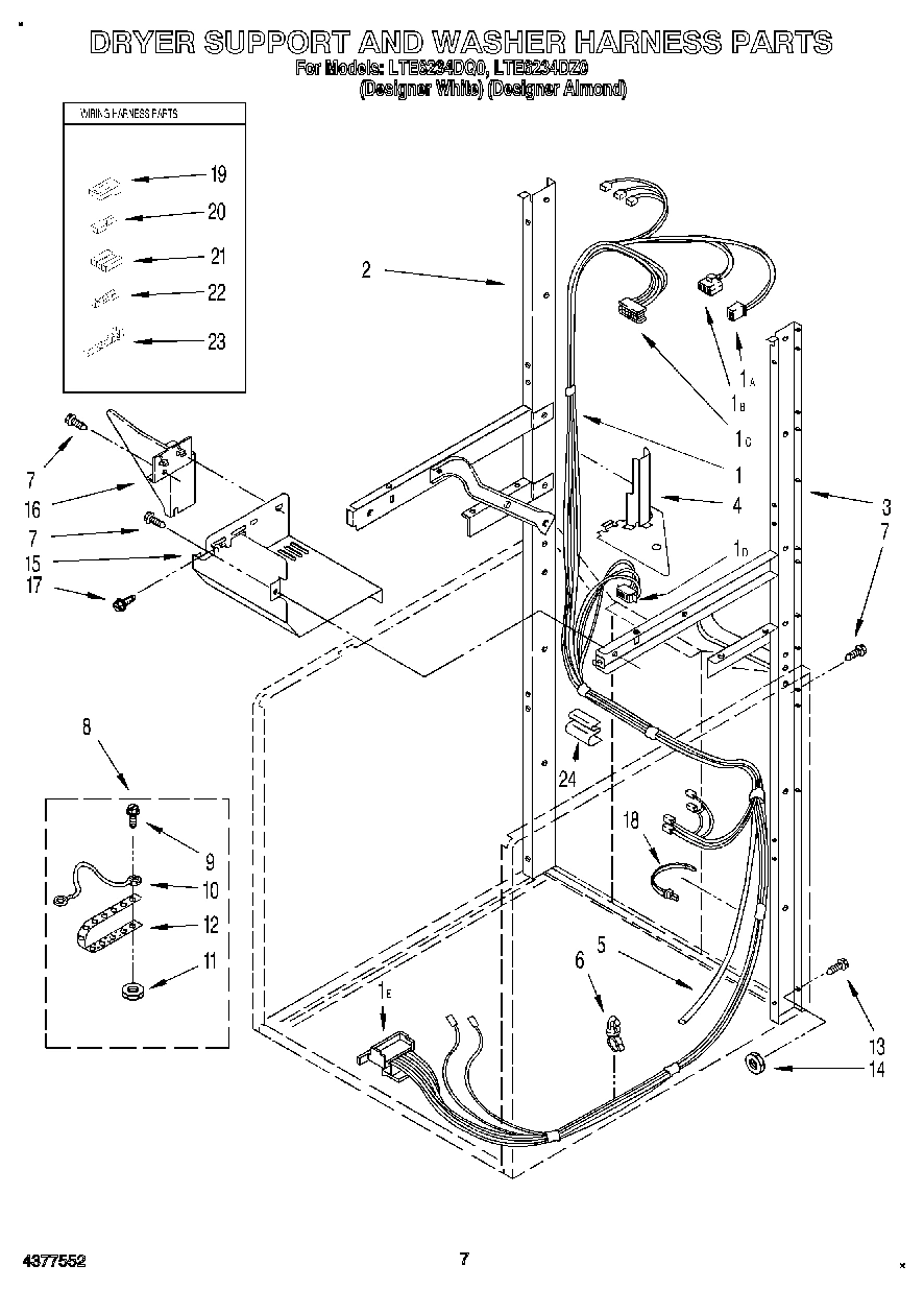 05 - DRYER SUPPORT AND WASHER HARNESS