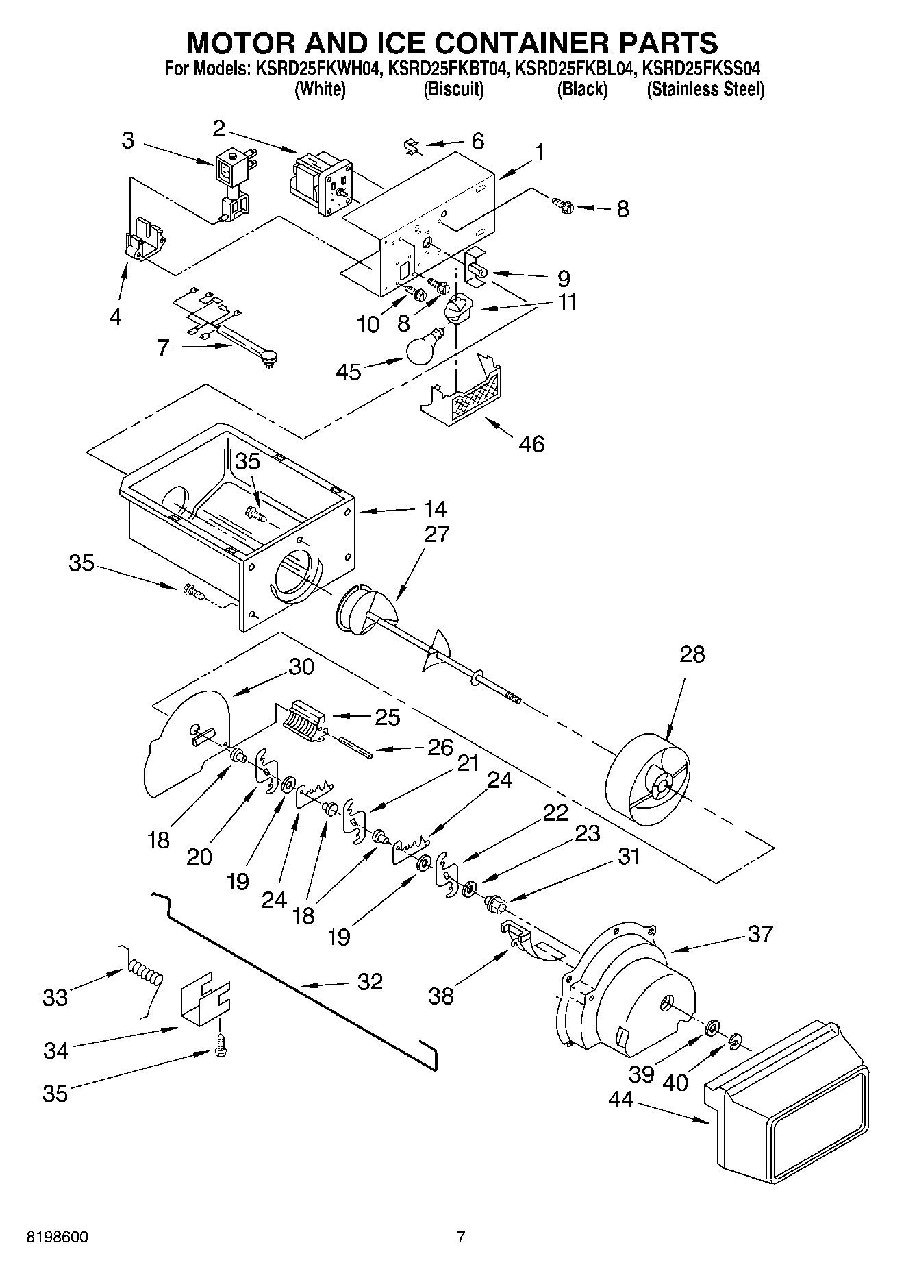 05 - MOTOR AND ICE CONTAINER PARTS