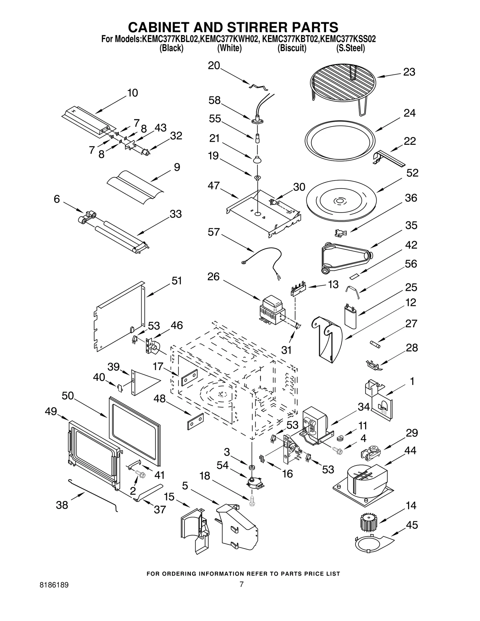 CABINET AND STIRRER PARTS