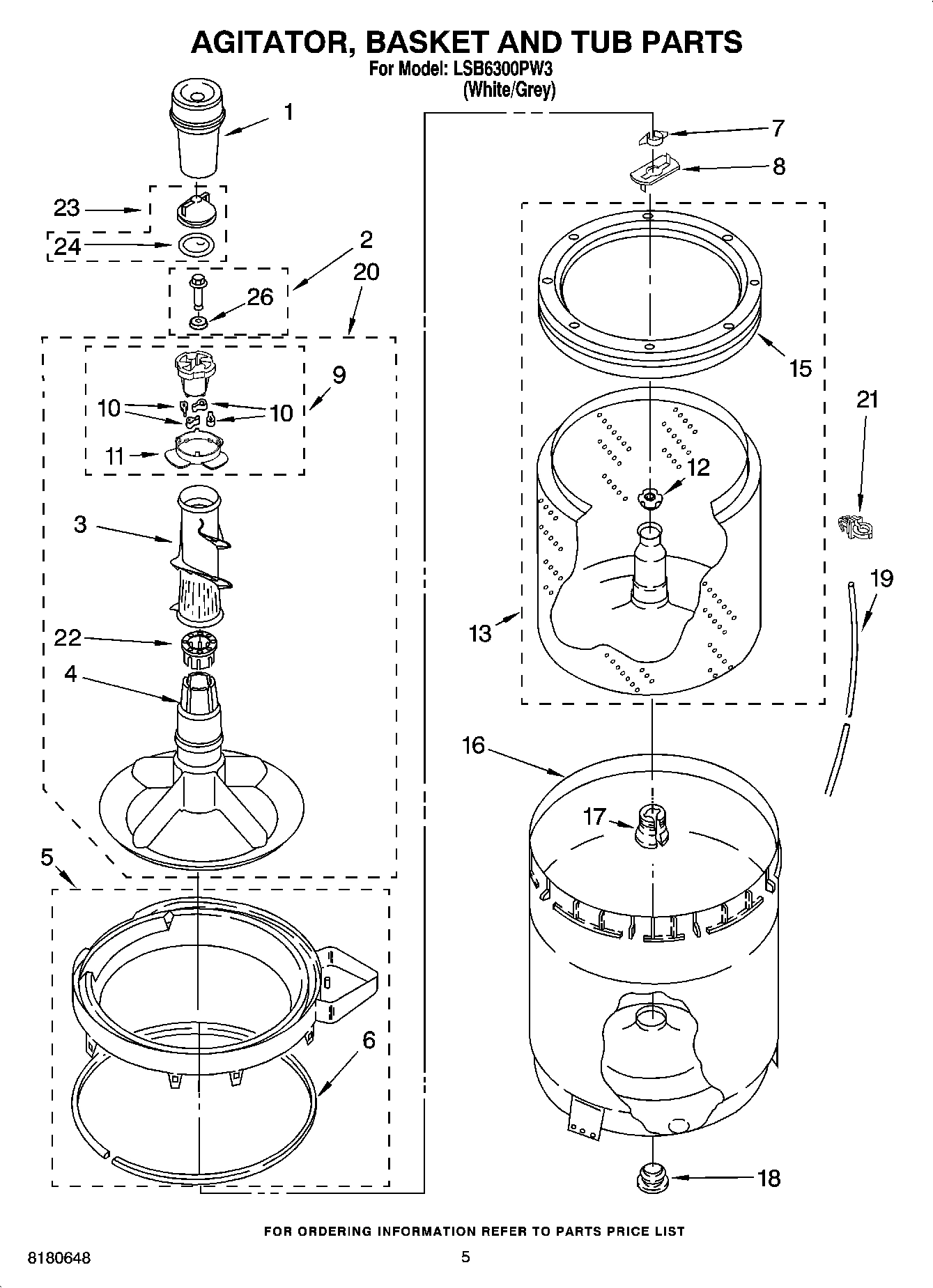 03 - AGITATOR, BASKET AND TUB PARTS