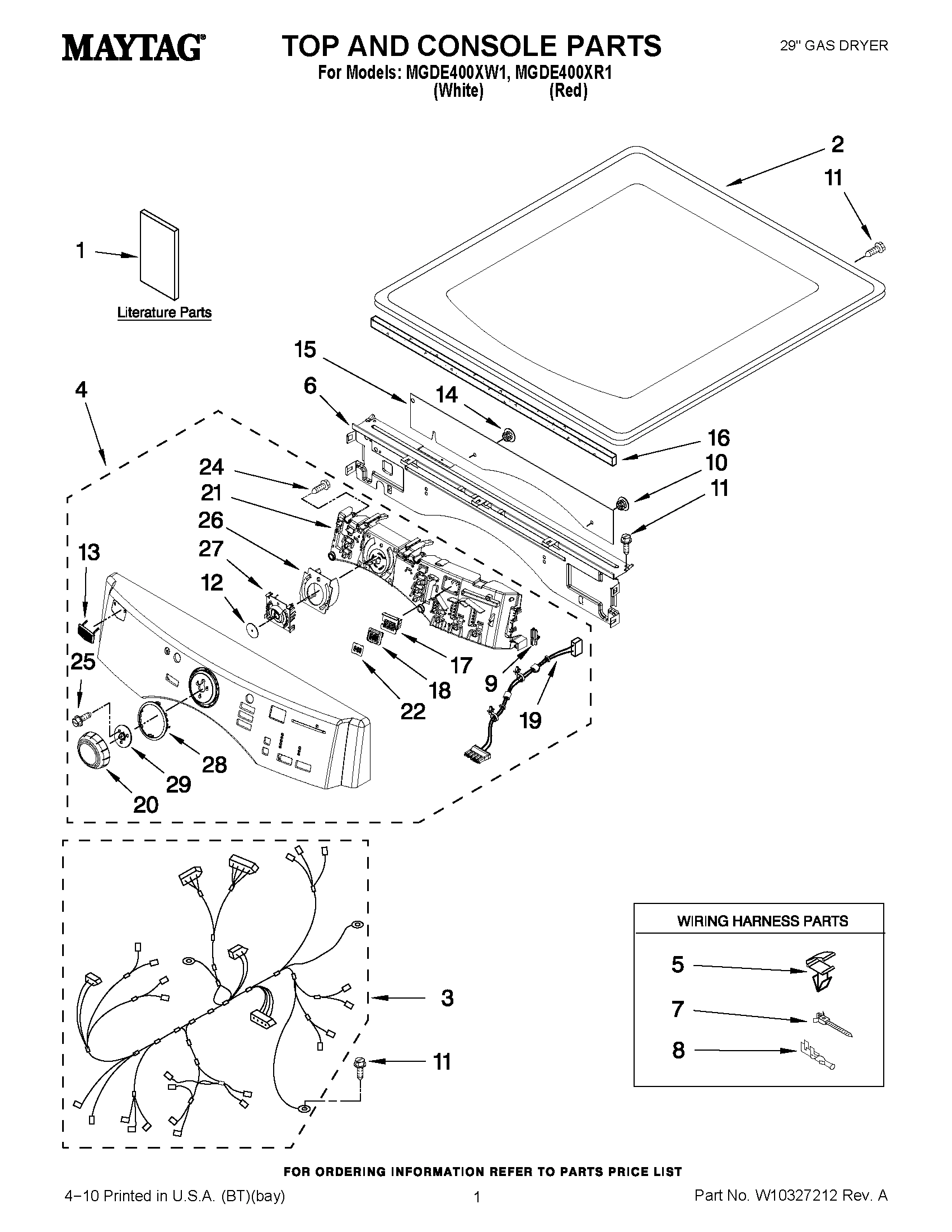 01 - TOP AND CONSOLE PARTS
