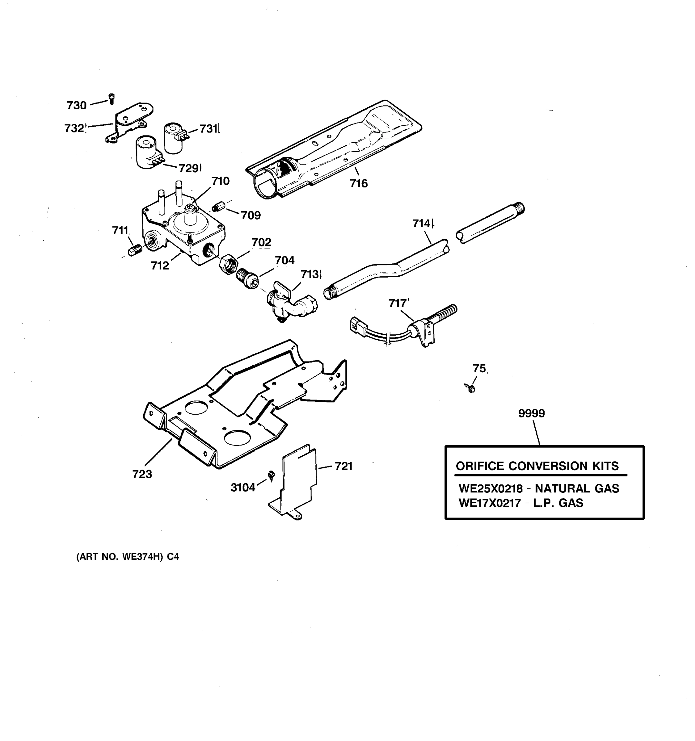 GAS VALVE & BURNER ASSEMBLY