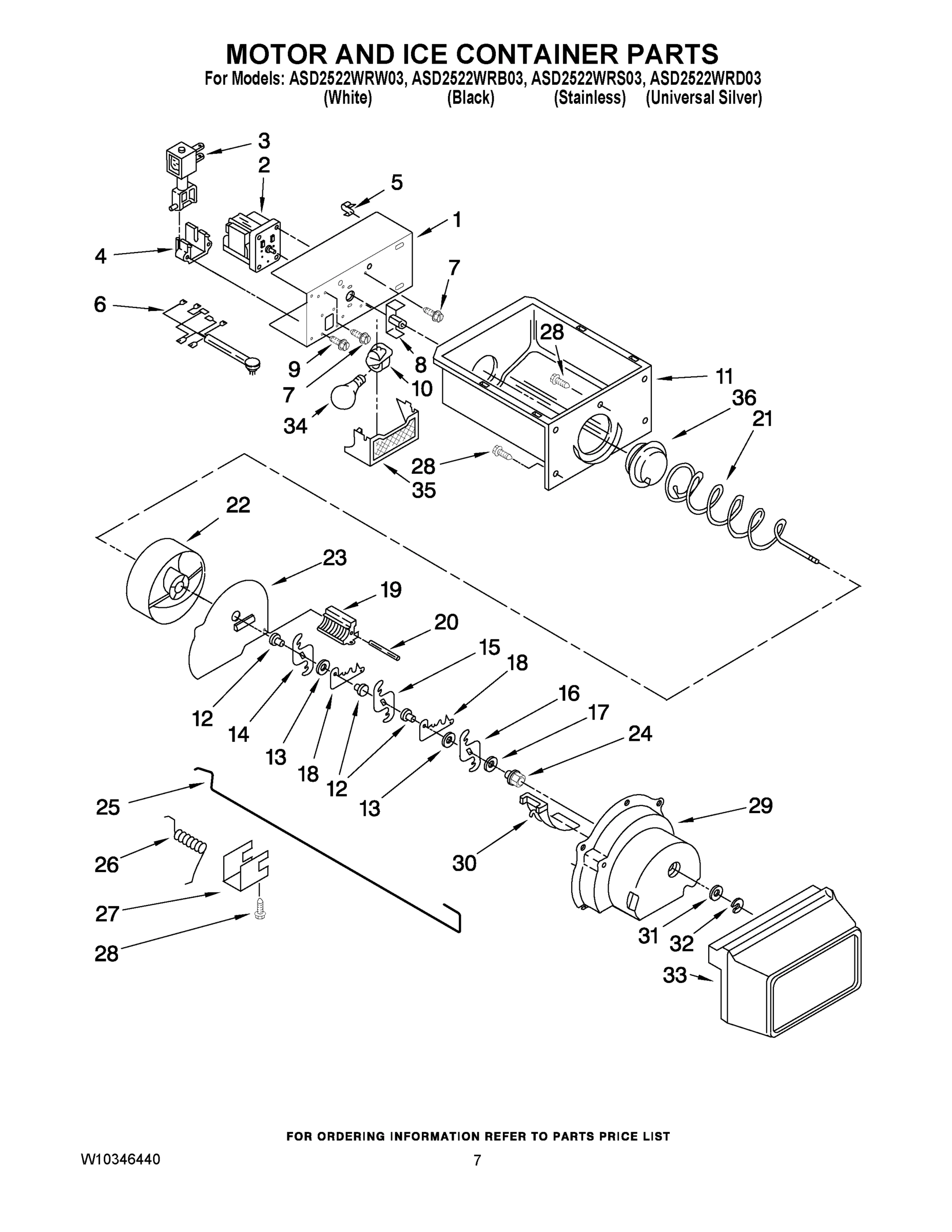 05 - MOTOR AND ICE CONTAINER PARTS