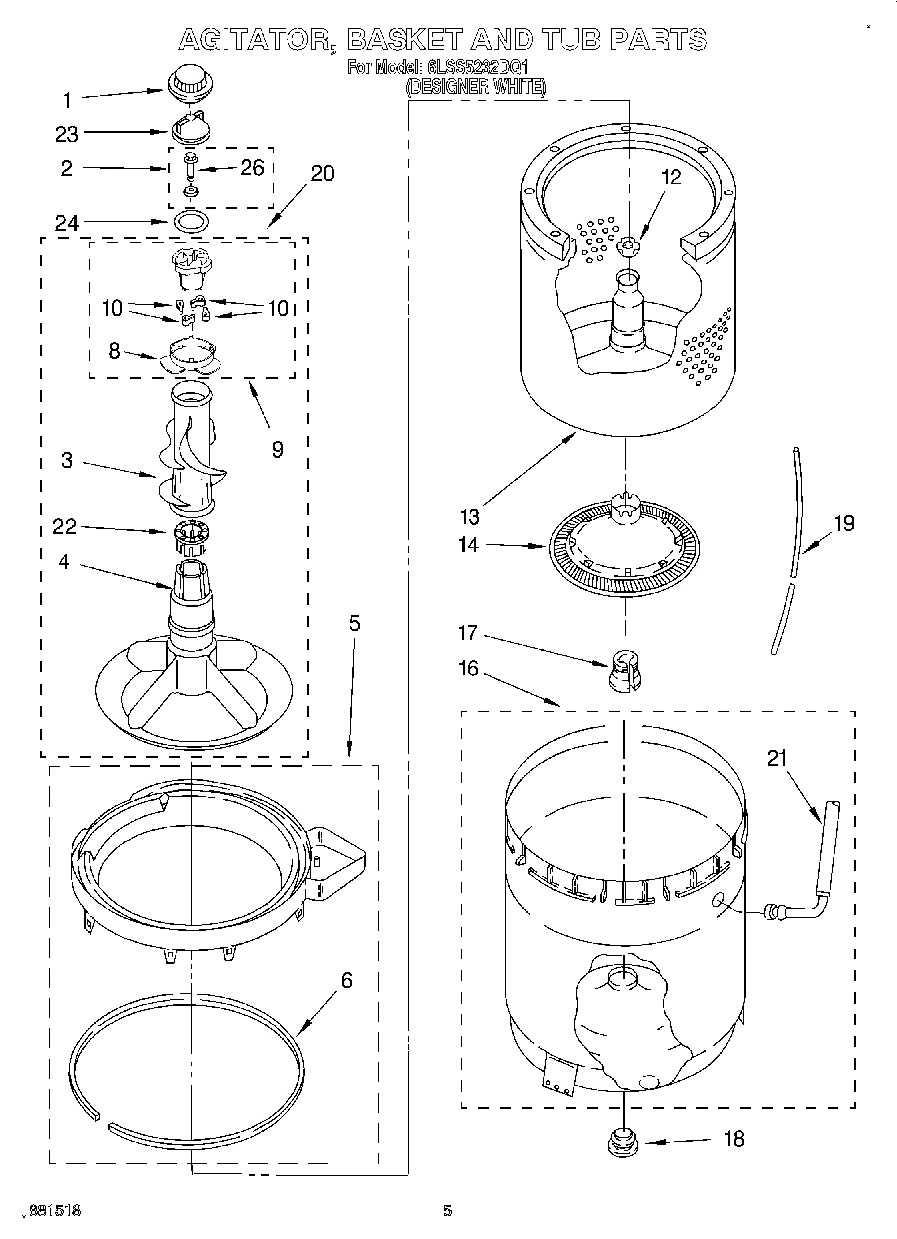 03 - AGITATOR, BASKET AND TUB