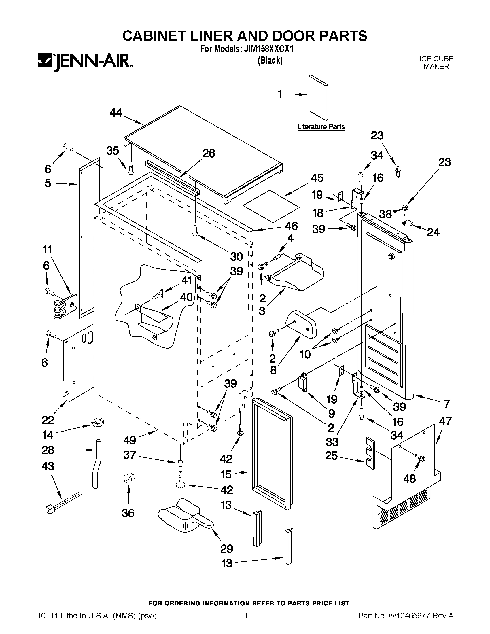 01 - CABINET LINER AND DOOR PARTS