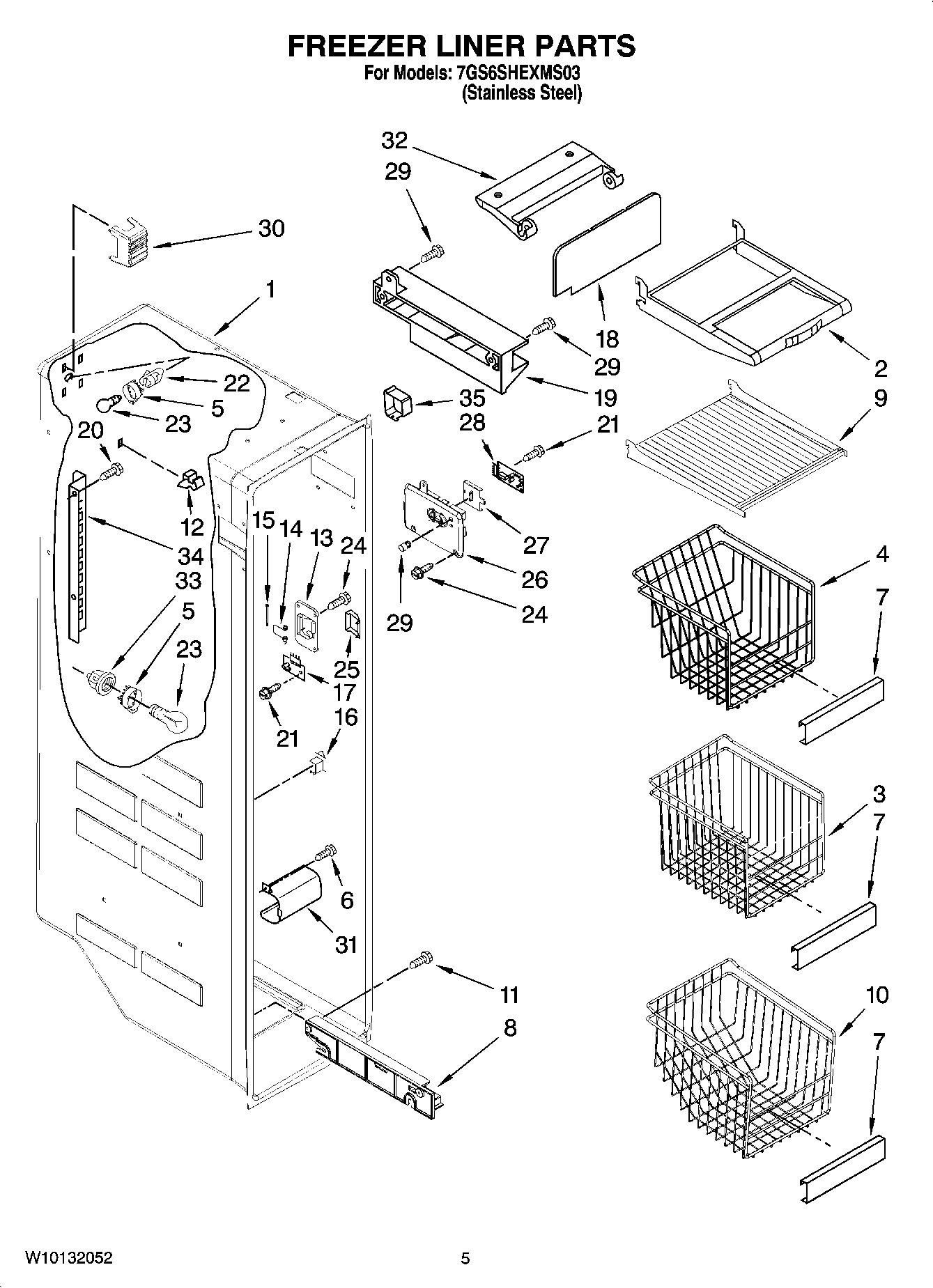 04 - FREEZER LINER PARTS