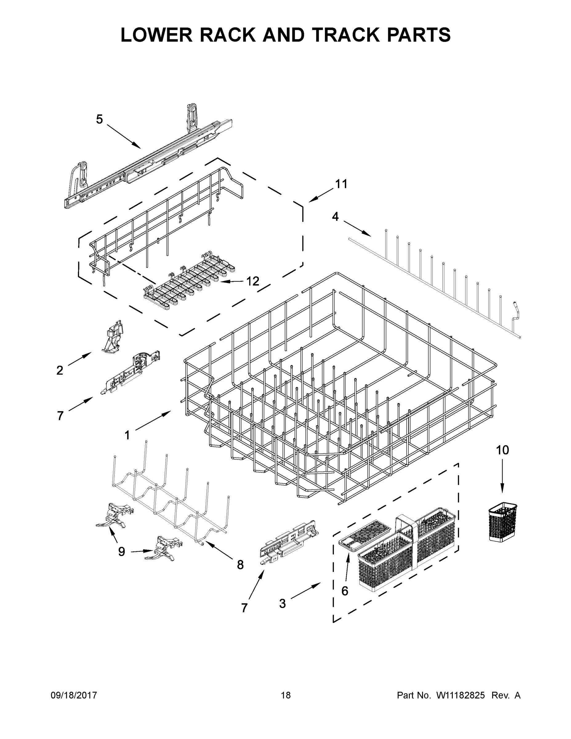 10 - LOWER RACK AND TRACK PARTS
