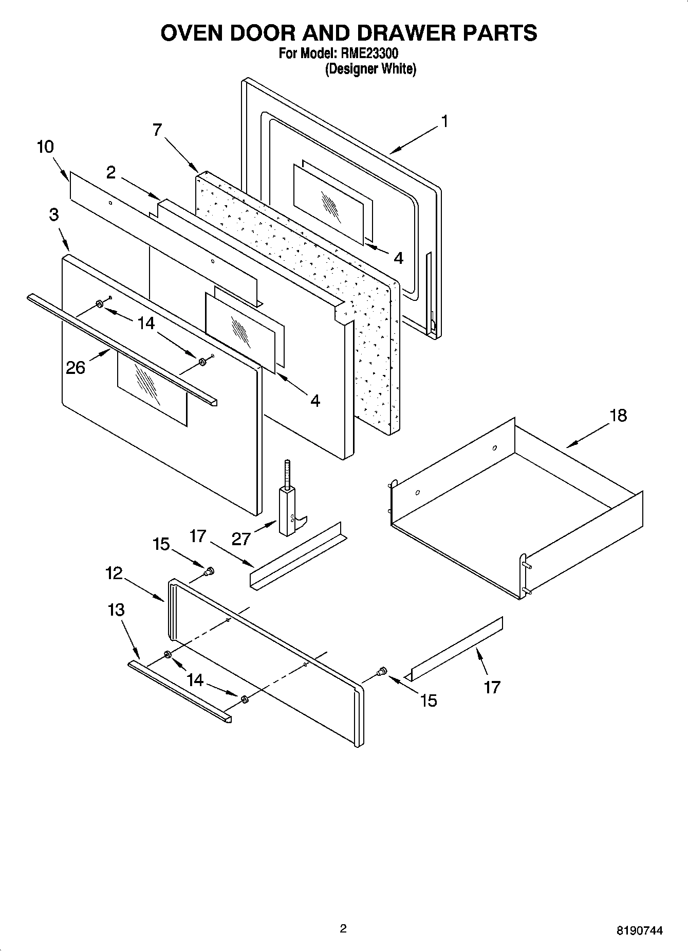 02 - OVEN DOOR AND DRAWER PARTS