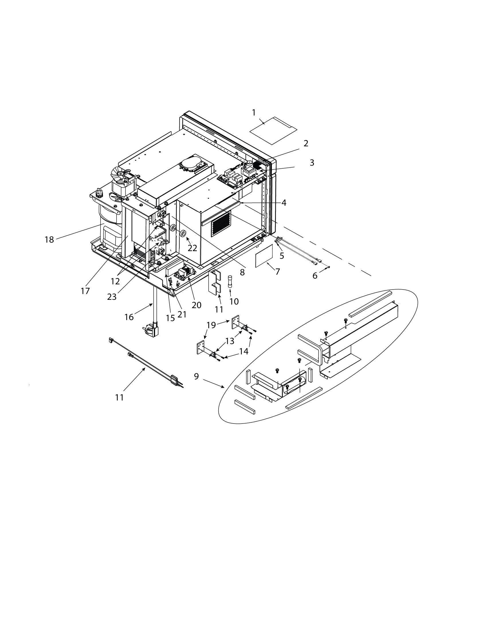 LV / HV CONTROL, MAGNETRONS, DUCTS, FUSE