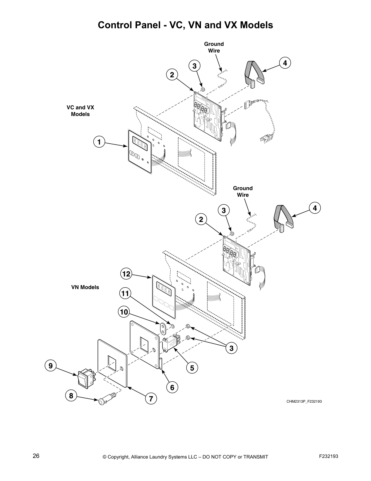 Control Panel - VC, VN and VX Models