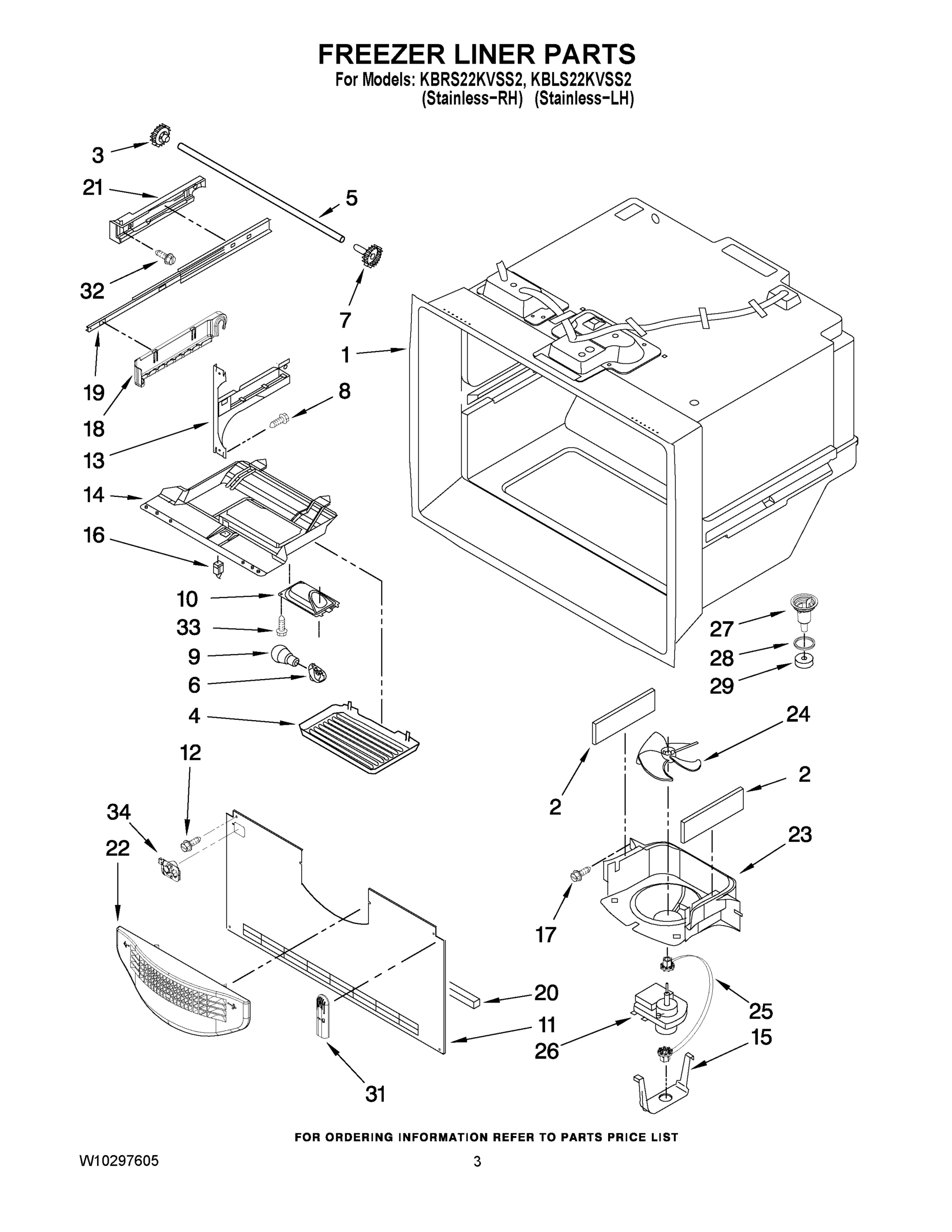 02 - FREEZER LINER PARTS