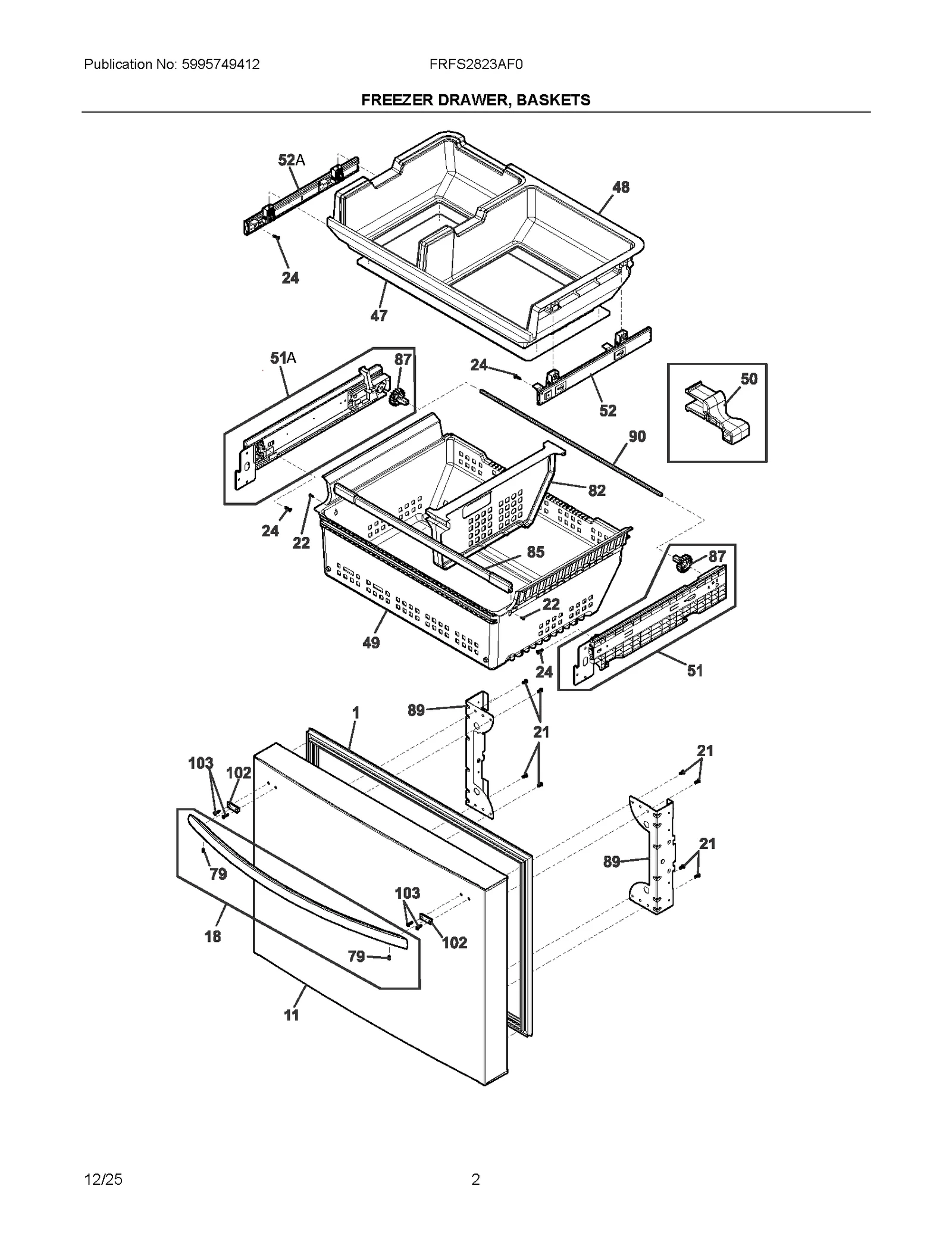 FREEZER DRAWER, BASKETS