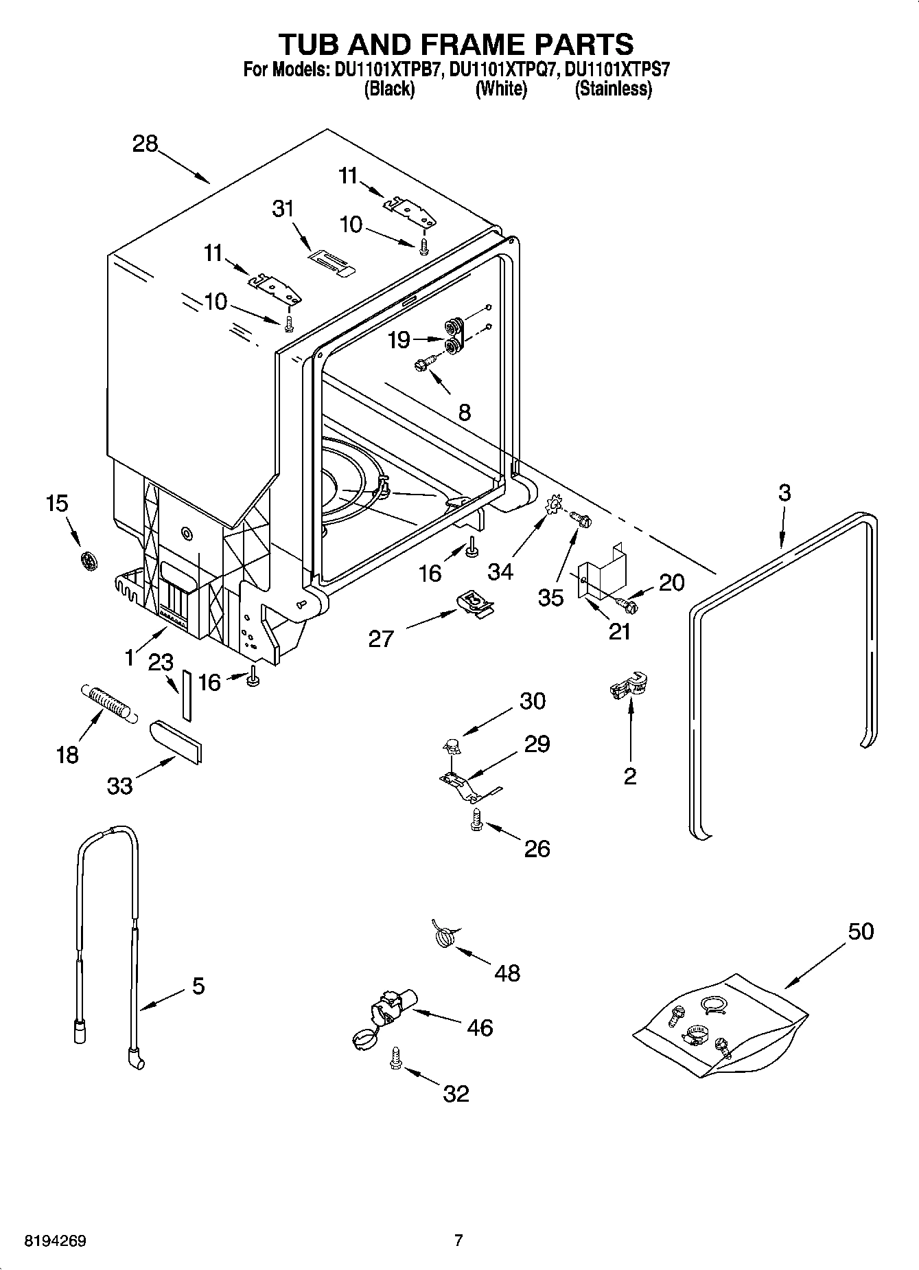 07 - TUB AND FRAME PARTS
