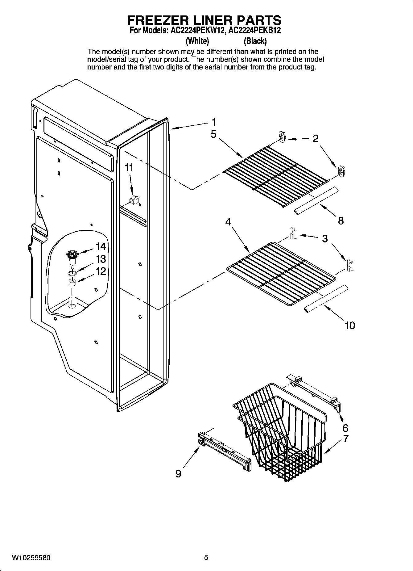 04 - FREEZER LINER PARTS